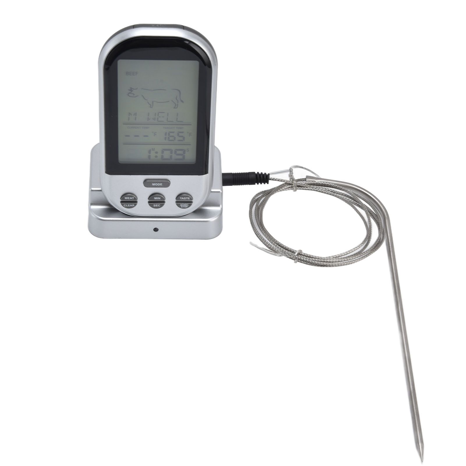 Wireless Thermometer Timer Overtime Alarm Function Practical Temperature Meter for Kitchen Barbecue Cooking - Image 7
