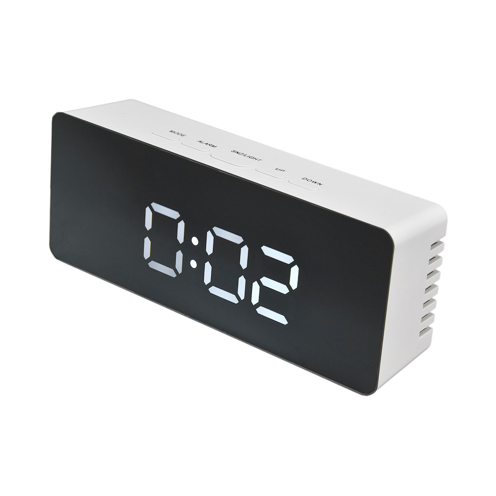 LED Clock Multifunctional USB Powered 3 Lighting Modes Snooze Time Celsius Fahrenheit Display Digital Alarm ClockWhite - Image 2