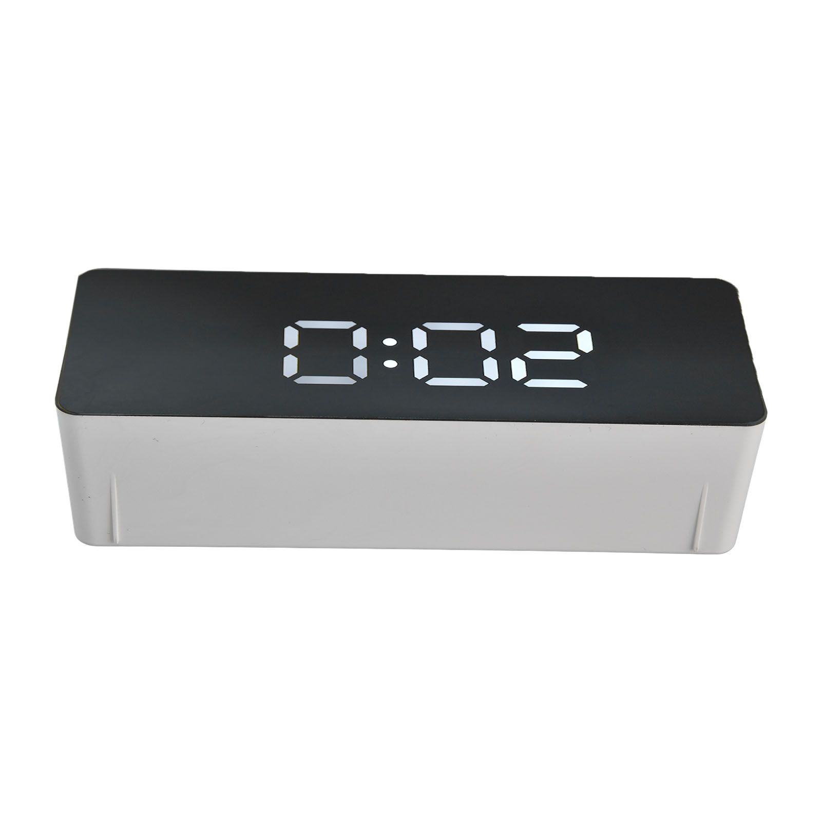 LED Clock Multifunctional USB Powered 3 Lighting Modes Snooze Time Celsius Fahrenheit Display Digital Alarm ClockWhite - Image 3