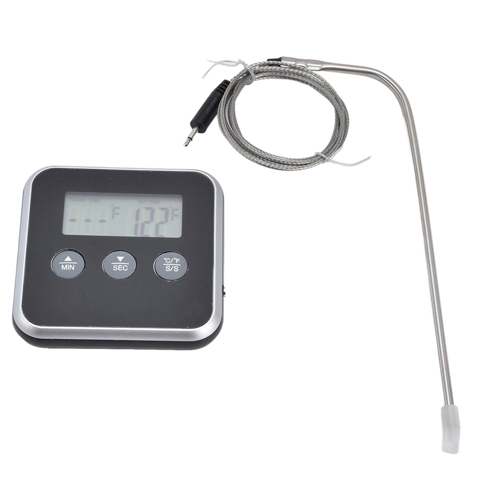 Meat Thermometer Smart 3 Buttons Digital LED Display Multifunctional Oven Thermometer with Probe for Cooking Baking BBQBlack - Image 6
