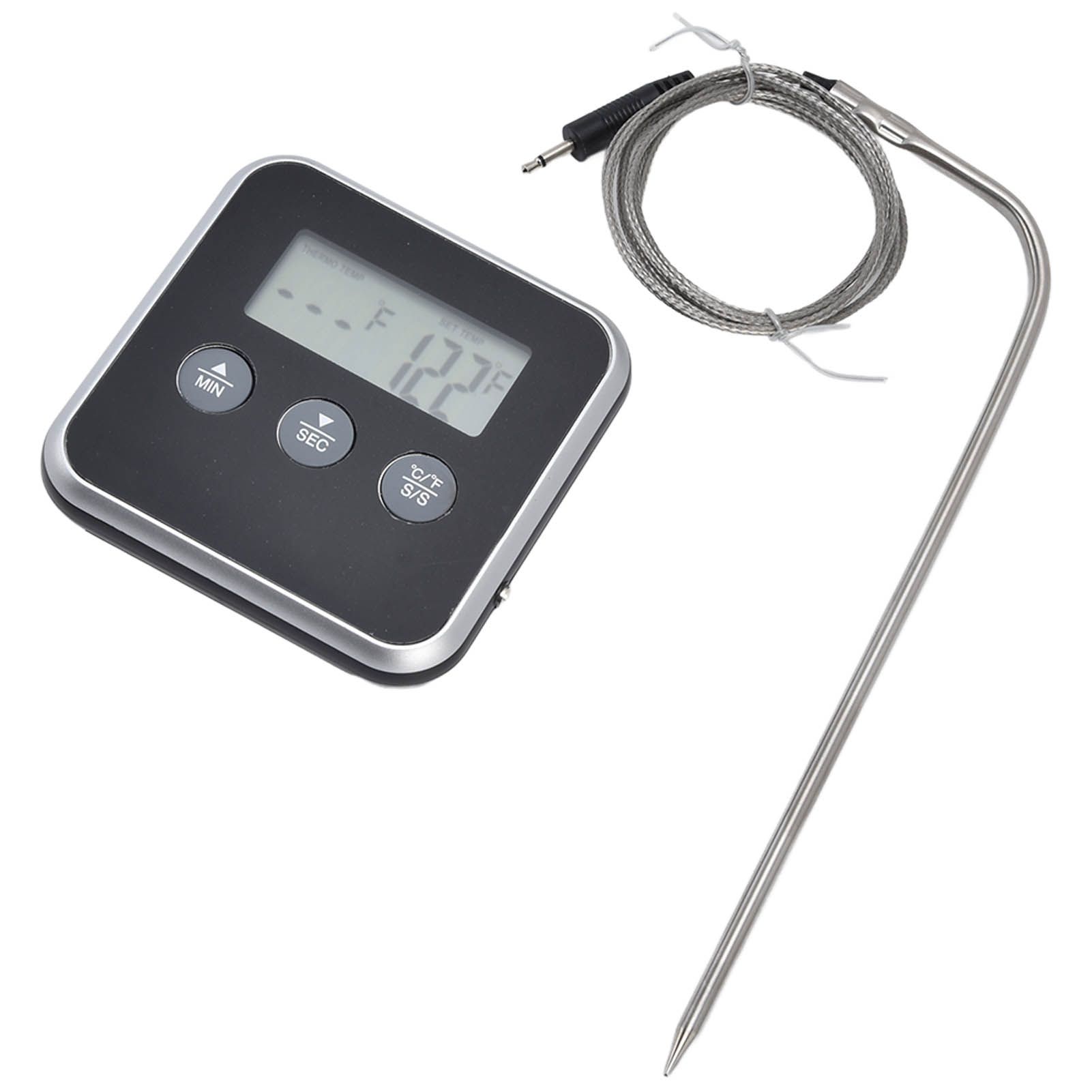 Meat Thermometer Smart 3 Buttons Digital LED Display Multifunctional Oven Thermometer with Probe for Cooking Baking BBQBlack - Image 7