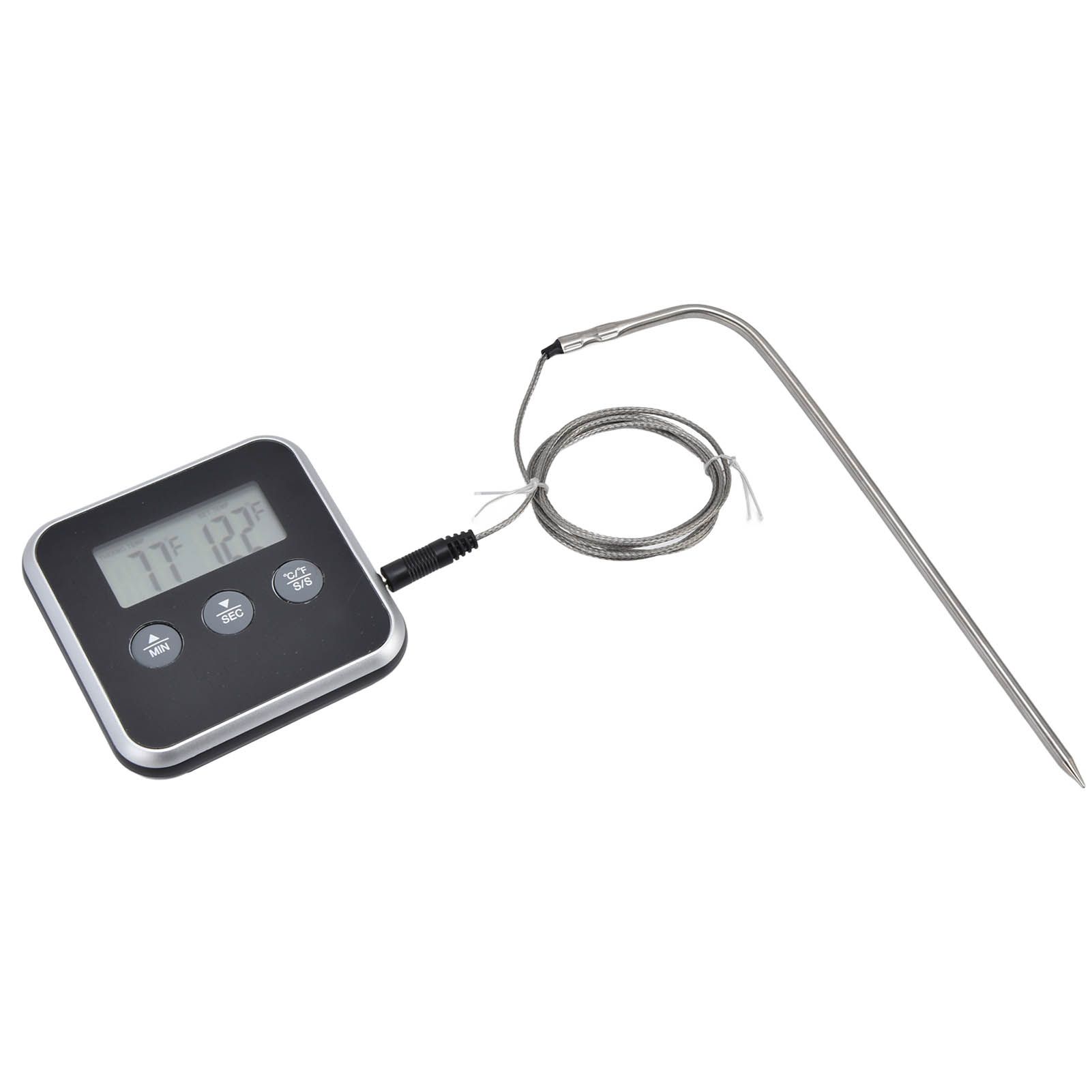 Meat Thermometer Smart 3 Buttons Digital LED Display Multifunctional Oven Thermometer with Probe for Cooking Baking BBQBlack - Image 8