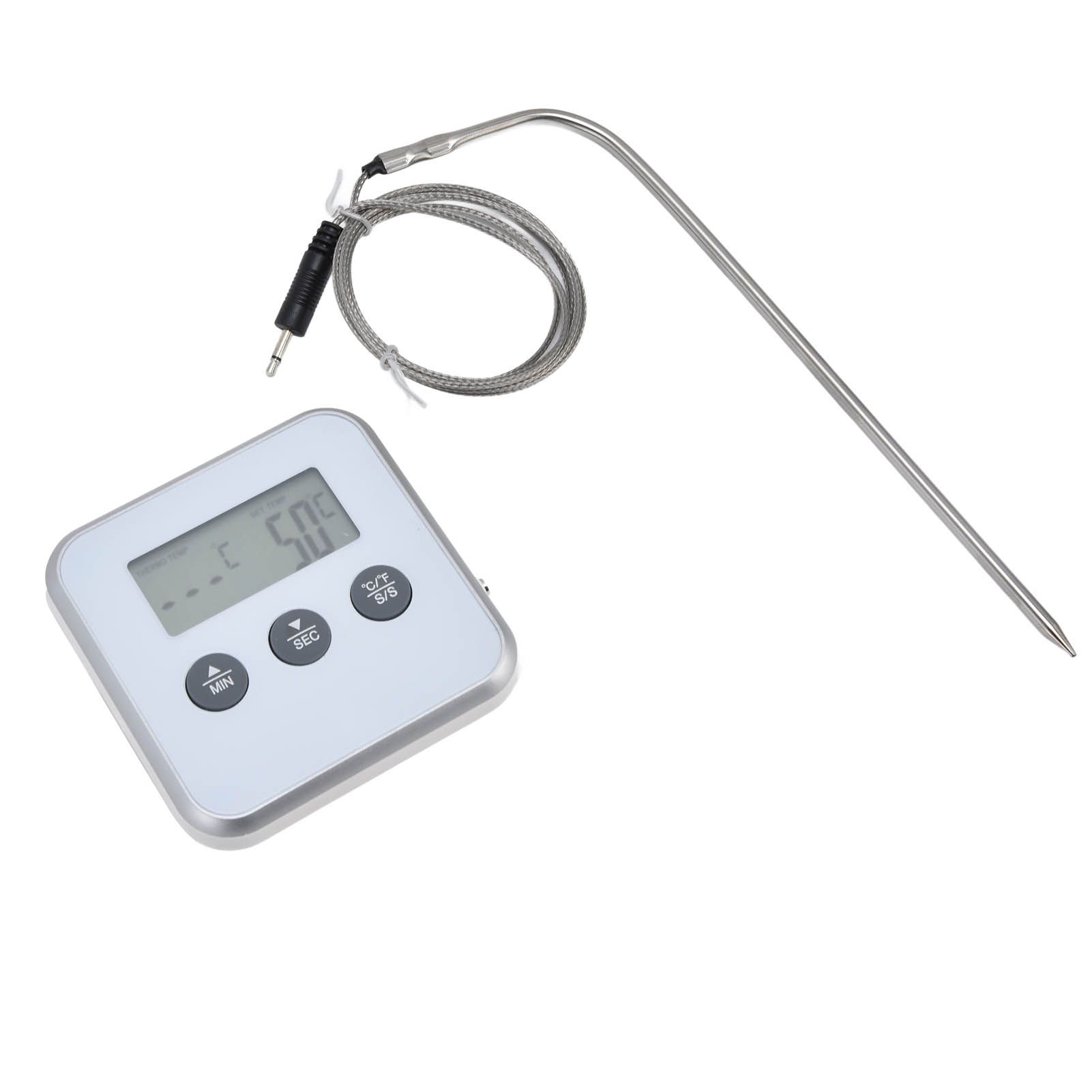 Meat Thermometer Smart 3 Buttons Digital LED Display Multifunctional Oven Thermometer with Probe for Cooking Baking BBQWhite - Image 6