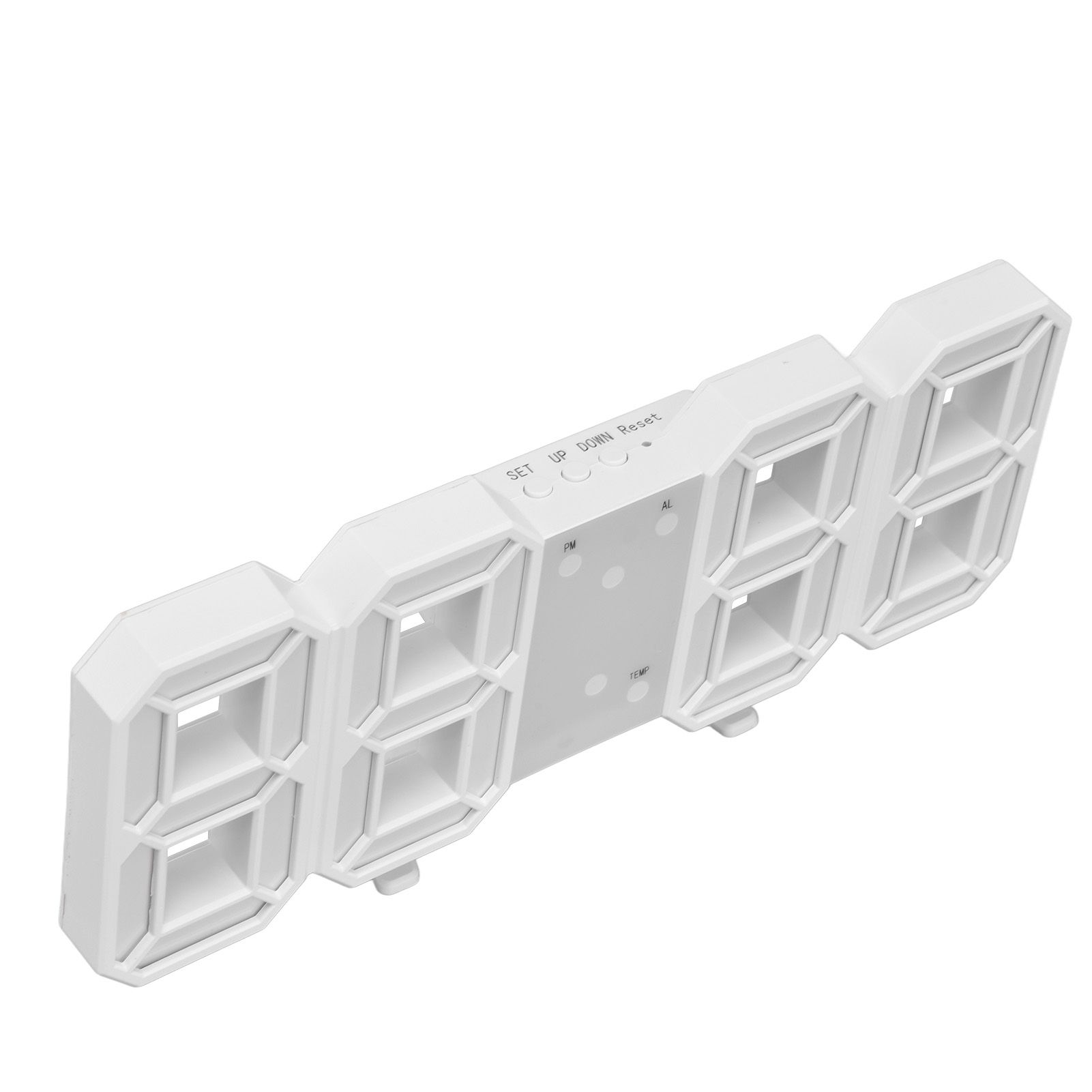 Digital Wall Clock Modern Design Temperature Display Alarm Function Sound Control Auto Sleep LED Wall ClockWhite - Image 3