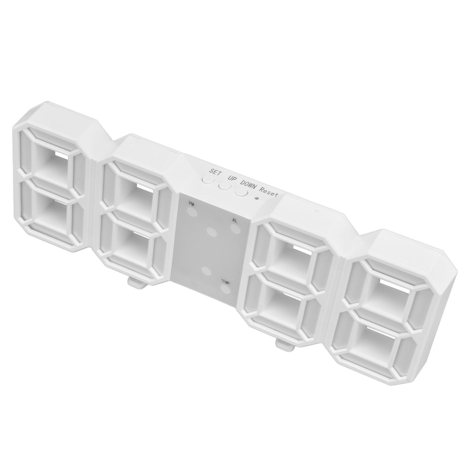 Digital Wall Clock Modern Design Temperature Display Alarm Function Sound Control Auto Sleep LED Wall ClockWhite - Image 5