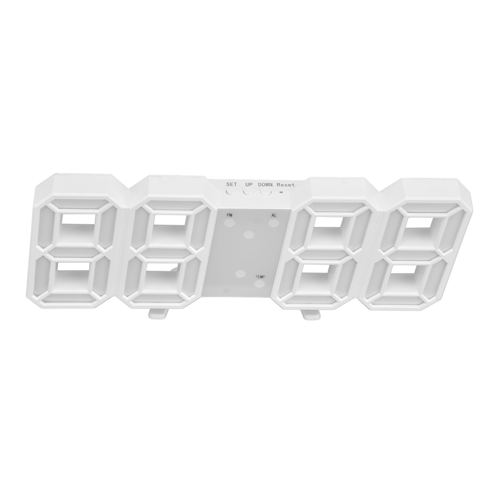 Digital Wall Clock Modern Design Temperature Display Alarm Function Sound Control Auto Sleep LED Wall ClockWhite - Image 8