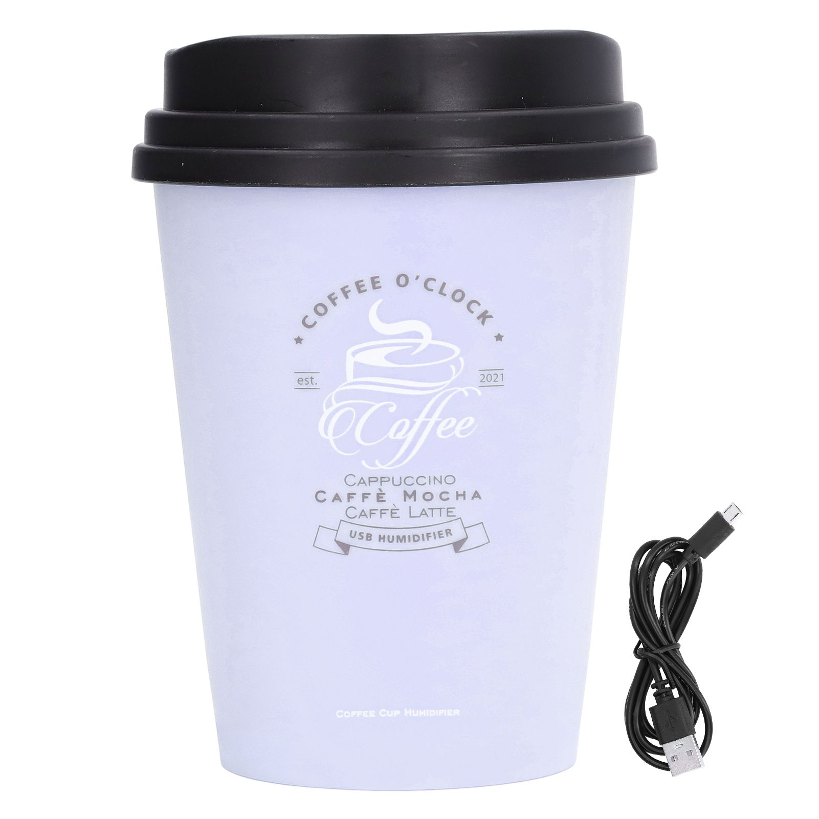 USB Humidifier 300ml Coffee Cup Low Noise Auto Off Compact Lightweight Space Saving Mini Humidifier for Car Home OfficePurple - Image 1