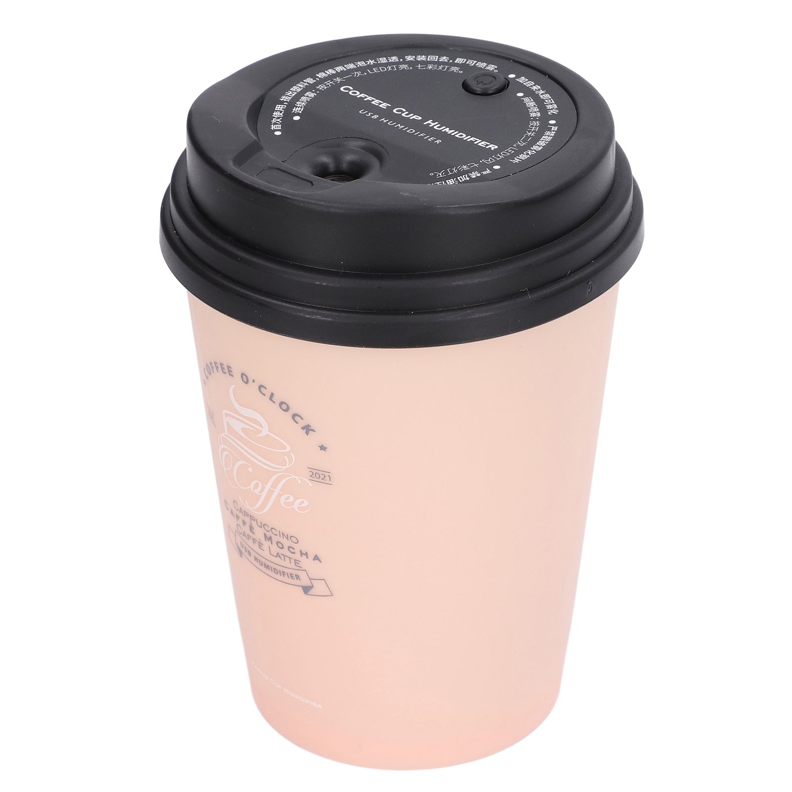 USB Humidifier 300ml Coffee Cup Low Noise Auto Off Compact Lightweight Space Saving Mini Humidifier for Car Home OfficePink - Image 3