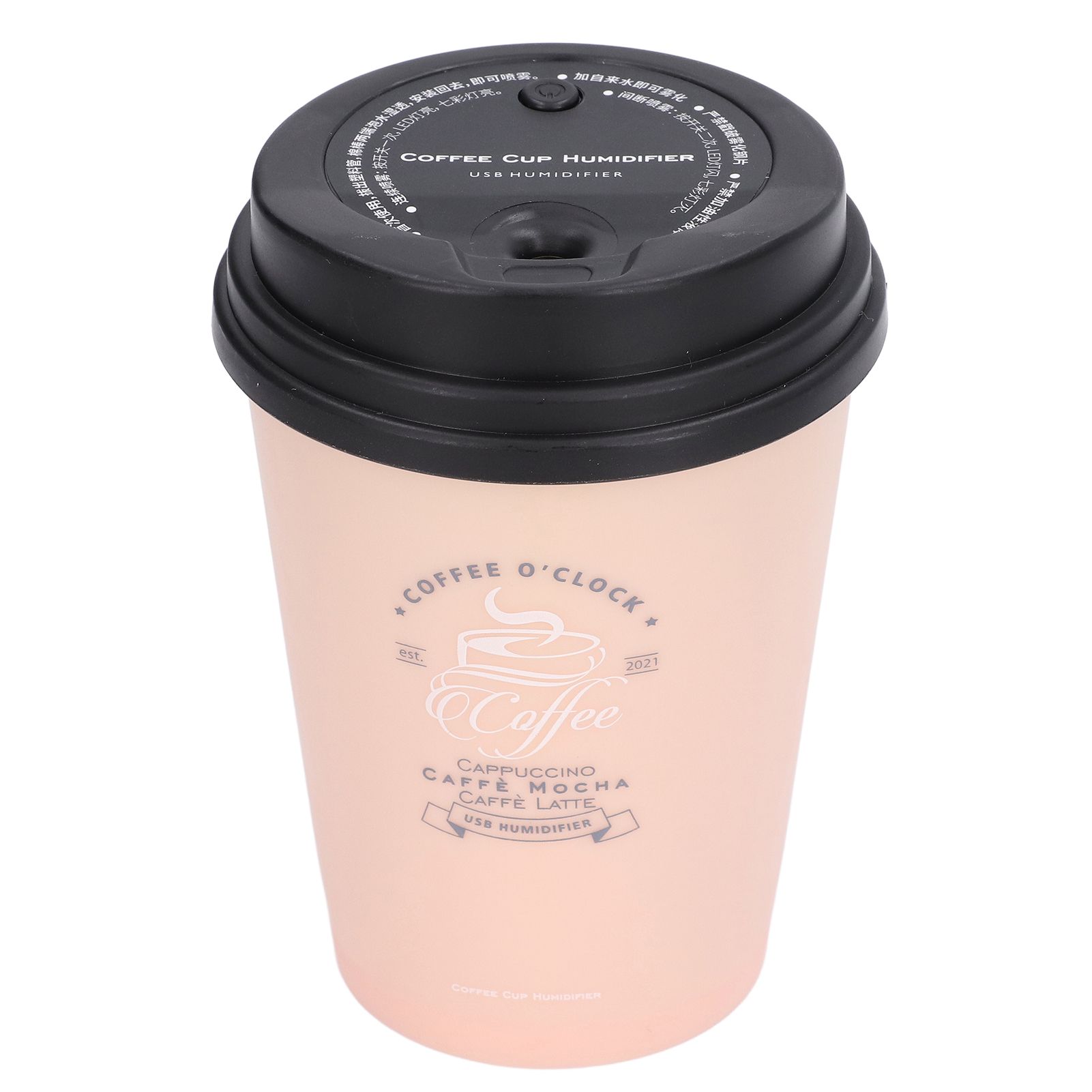 USB Humidifier 300ml Coffee Cup Low Noise Auto Off Compact Lightweight Space Saving Mini Humidifier for Car Home OfficePink - Image 4