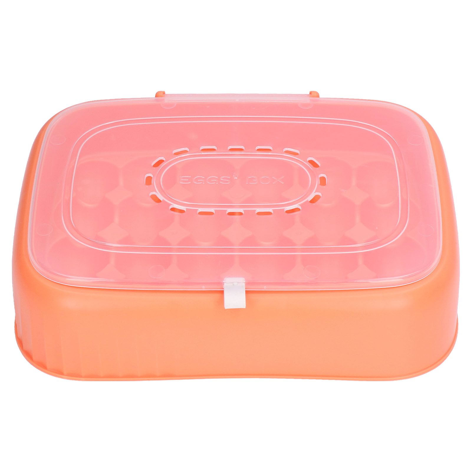 24 Eggs Containers ABS Egg Tray Storage Box Refrigerator Organizer Bins with Breathable VentsOrange - Image 1