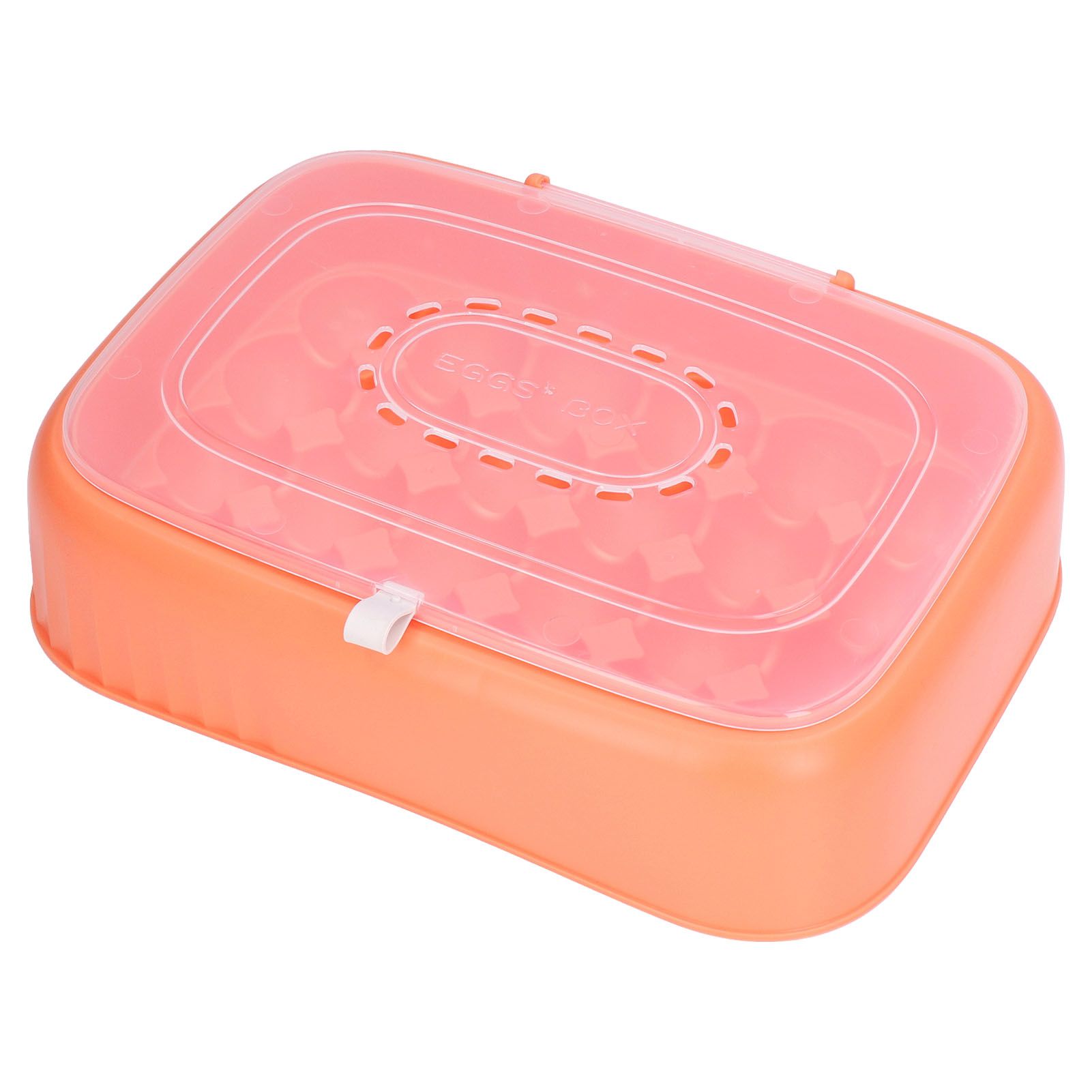 24 Eggs Containers ABS Egg Tray Storage Box Refrigerator Organizer Bins with Breathable VentsOrange - Image 2
