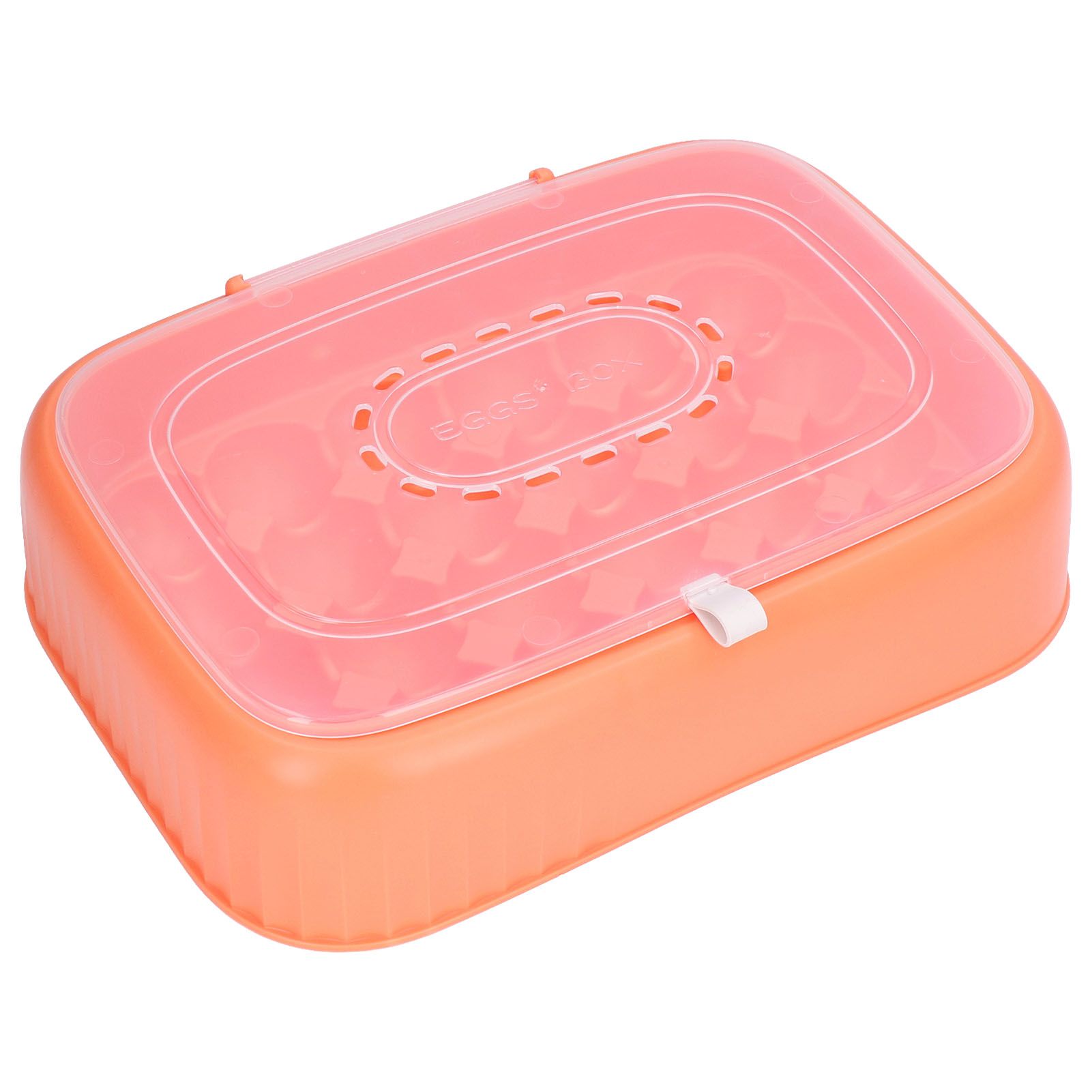 24 Eggs Containers ABS Egg Tray Storage Box Refrigerator Organizer Bins with Breathable VentsOrange - Image 3