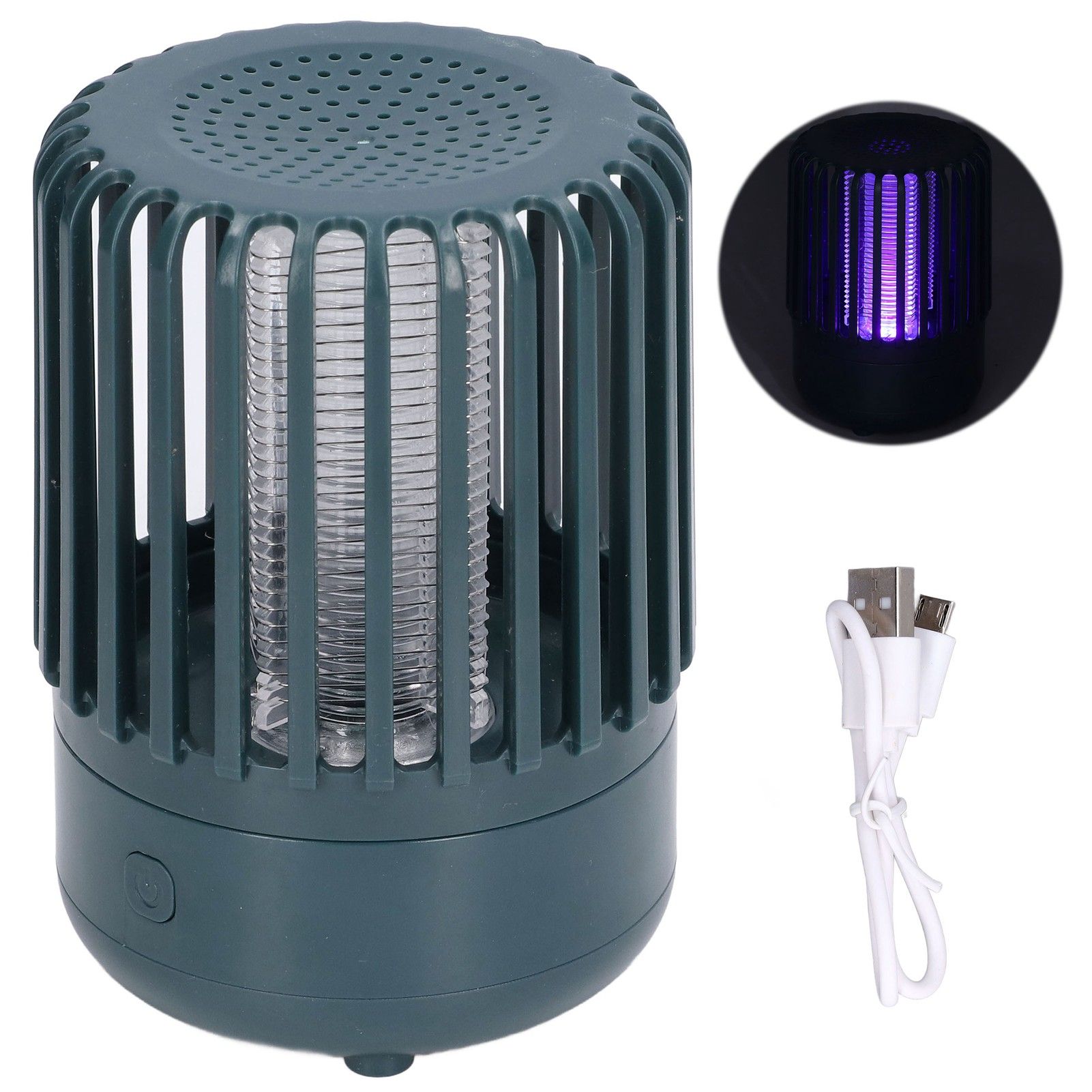 LED Mosquito Trap Lamp USB Rechargeable UV Photocatalyst Electric Insect Repellent LightBlack Green - Image 1