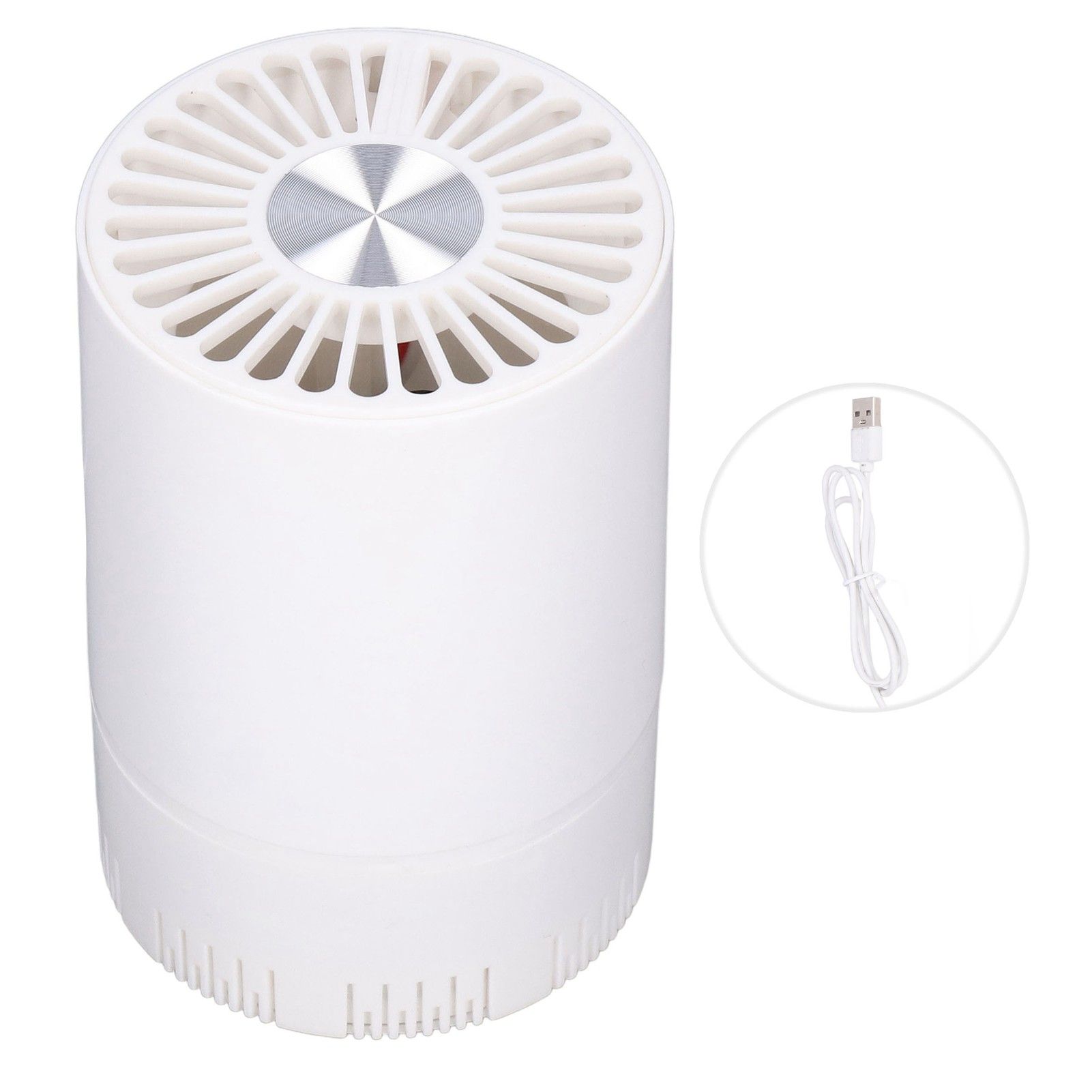 Desktop Air Purifier Intelligent USB Powered Ultra Quiet Negative Ion Air Purifier for Home Travel CarWhite - Image 1