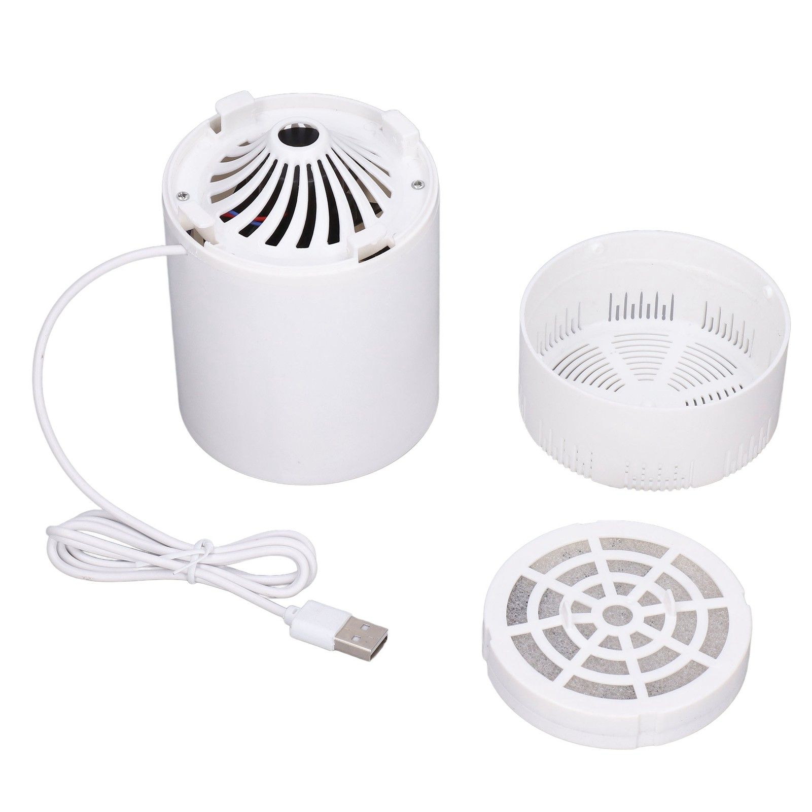 Desktop Air Purifier Intelligent USB Powered Ultra Quiet Negative Ion Air Purifier for Home Travel CarWhite - Image 4