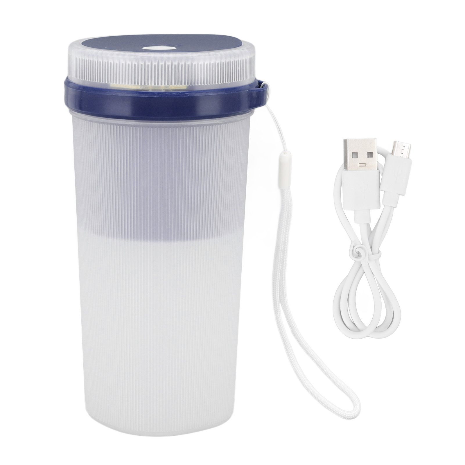 300ml USB Charging Electric Juicer Cup Security Lock Blender with 6 Leaf Knife and Waterproof Blue Light Display for Home Blue - Image 1