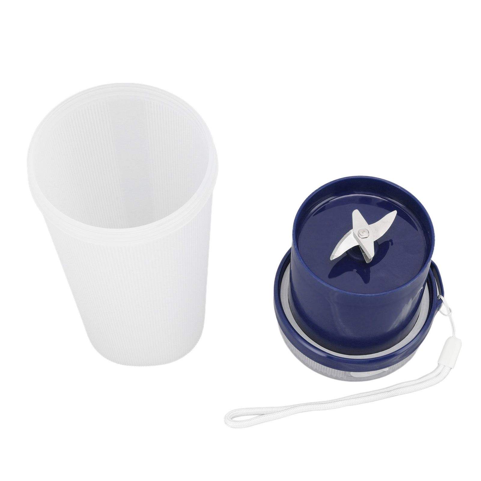 300ml USB Charging Electric Juicer Cup Security Lock Blender with 6 Leaf Knife and Waterproof Blue Light Display for Home Blue - Image 8