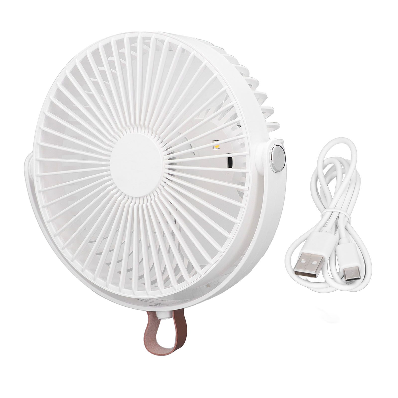 Electric Fan 3 Speeds 360 Degree Adjustable USB Rechargeable Portable Camping Fan with Night Light for Dormitory Camping - Image 1