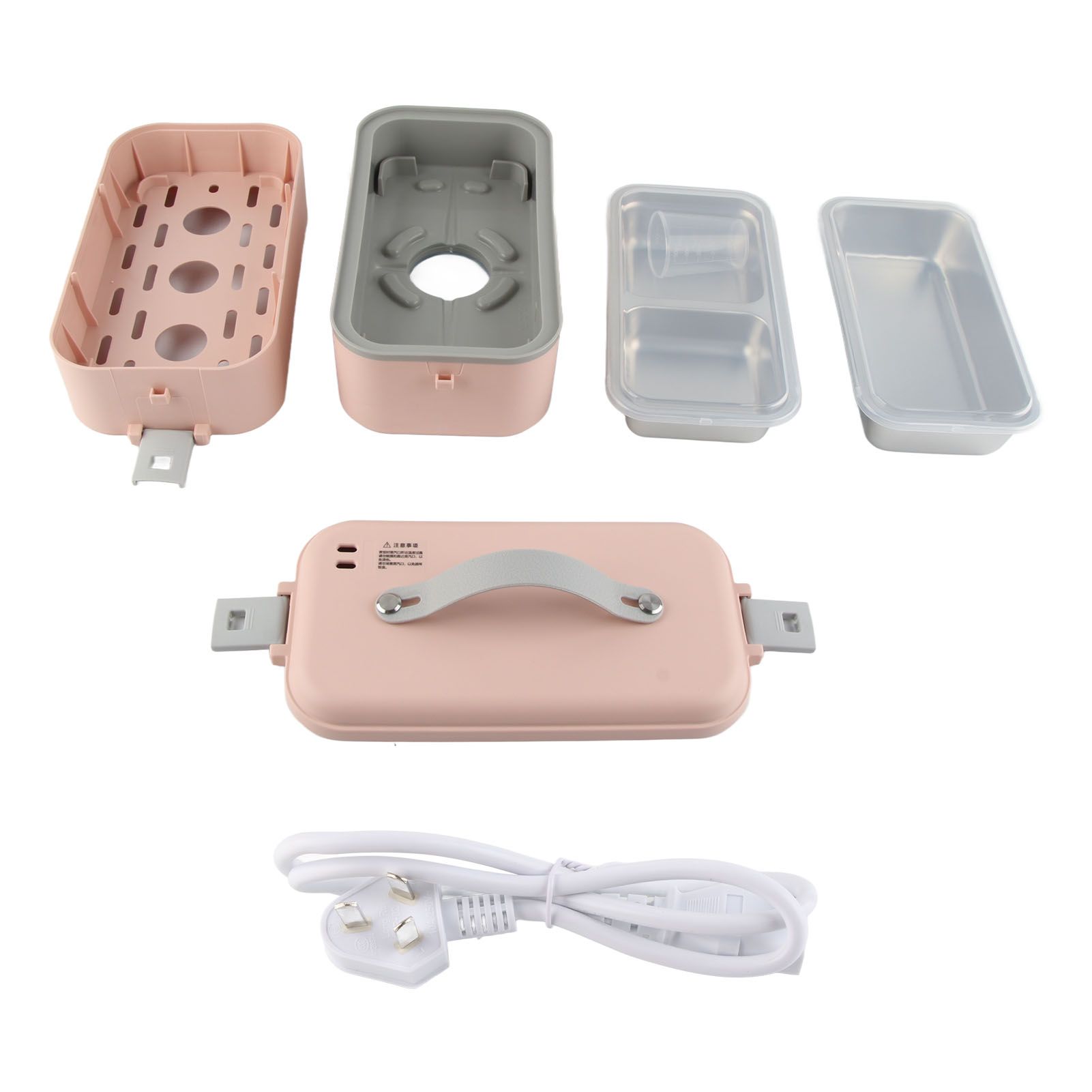 Electric Lunch Box Plug in Double Layer Stainless Steel Steaming Insulation Portable Food Warmer 300W 220V CN Plug - Image 1