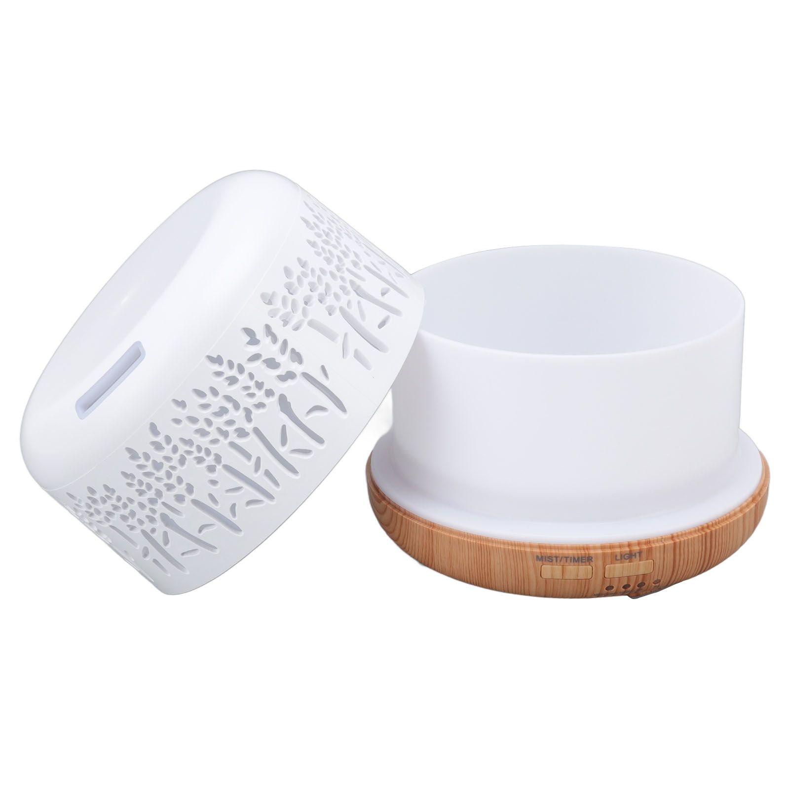 Desktop Humidifier 300ml Wood Grain Design Low Noise Aromatherapy Humidifier with LED Color Light 100‑240V AU Plug - Image 2