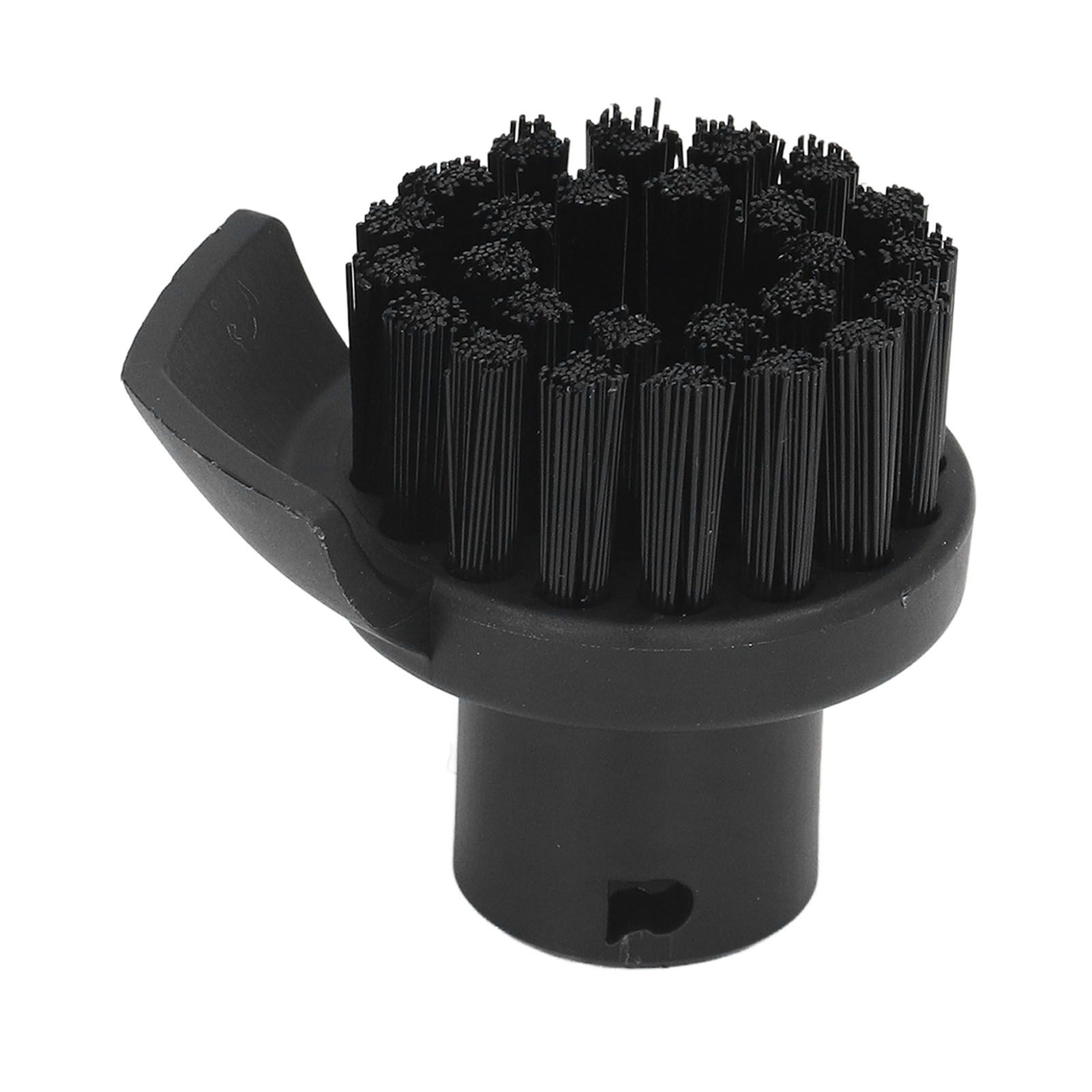 Steam Cleaner Round Brush Black Hard Bristles Cleaning Brush Replacement with Scraper for Karcher SC1 SC2 SC3 - Image 1