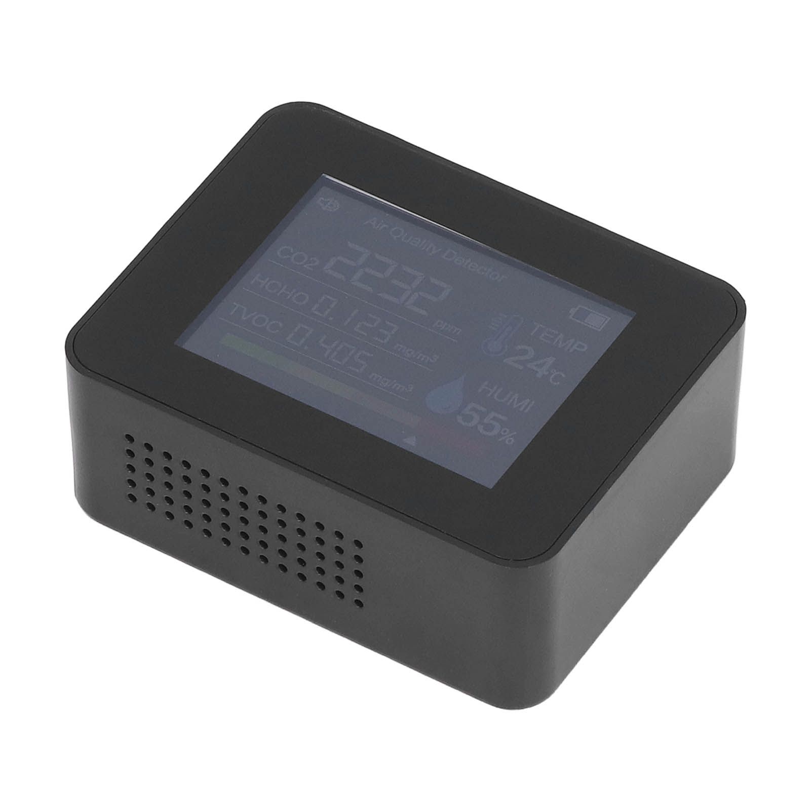 Portable Carbon Dioxide Detector USB Charging Temperature and Humidity Tester with Color Screen Display for Home Black - Image 3