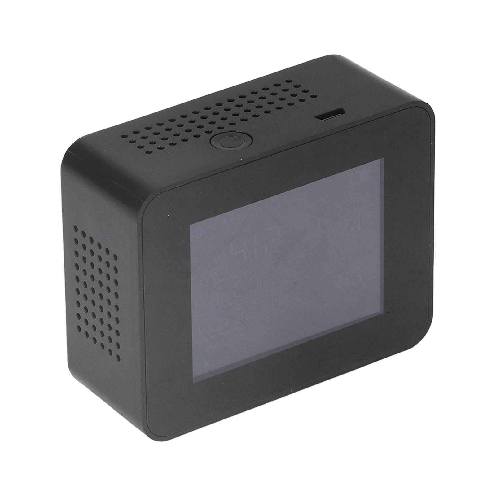 Portable Carbon Dioxide Detector USB Charging Temperature and Humidity Tester with Color Screen Display for Home Black - Image 8