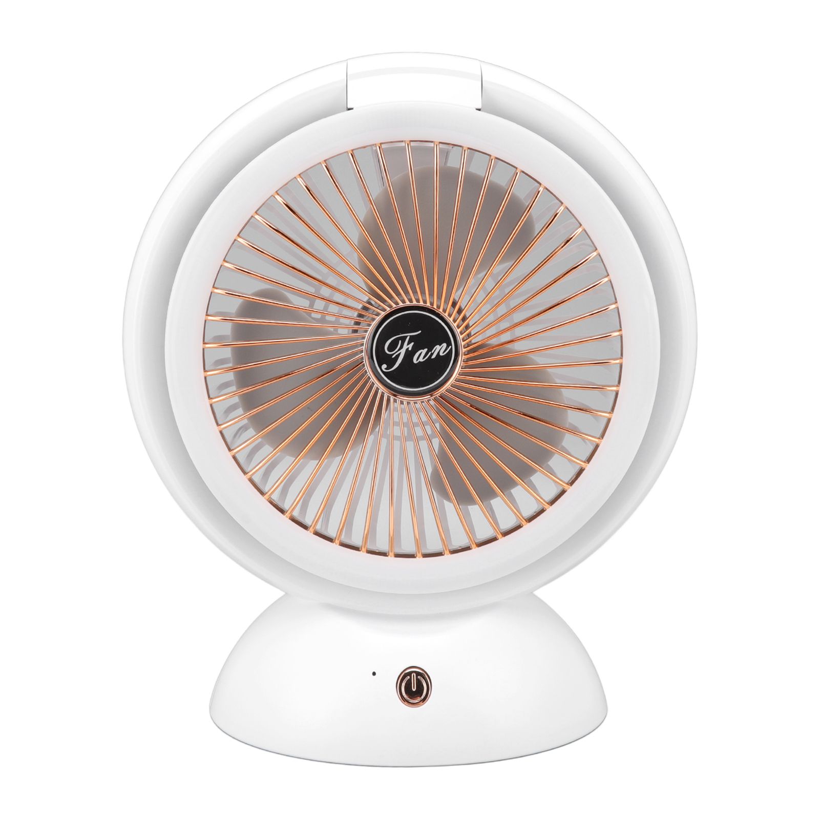 Foldable Fan with LED Light 2 in 1 Warm Light Low Noise Portable Rechargeable 4 Speed Lighting Desk Fan - Image 2