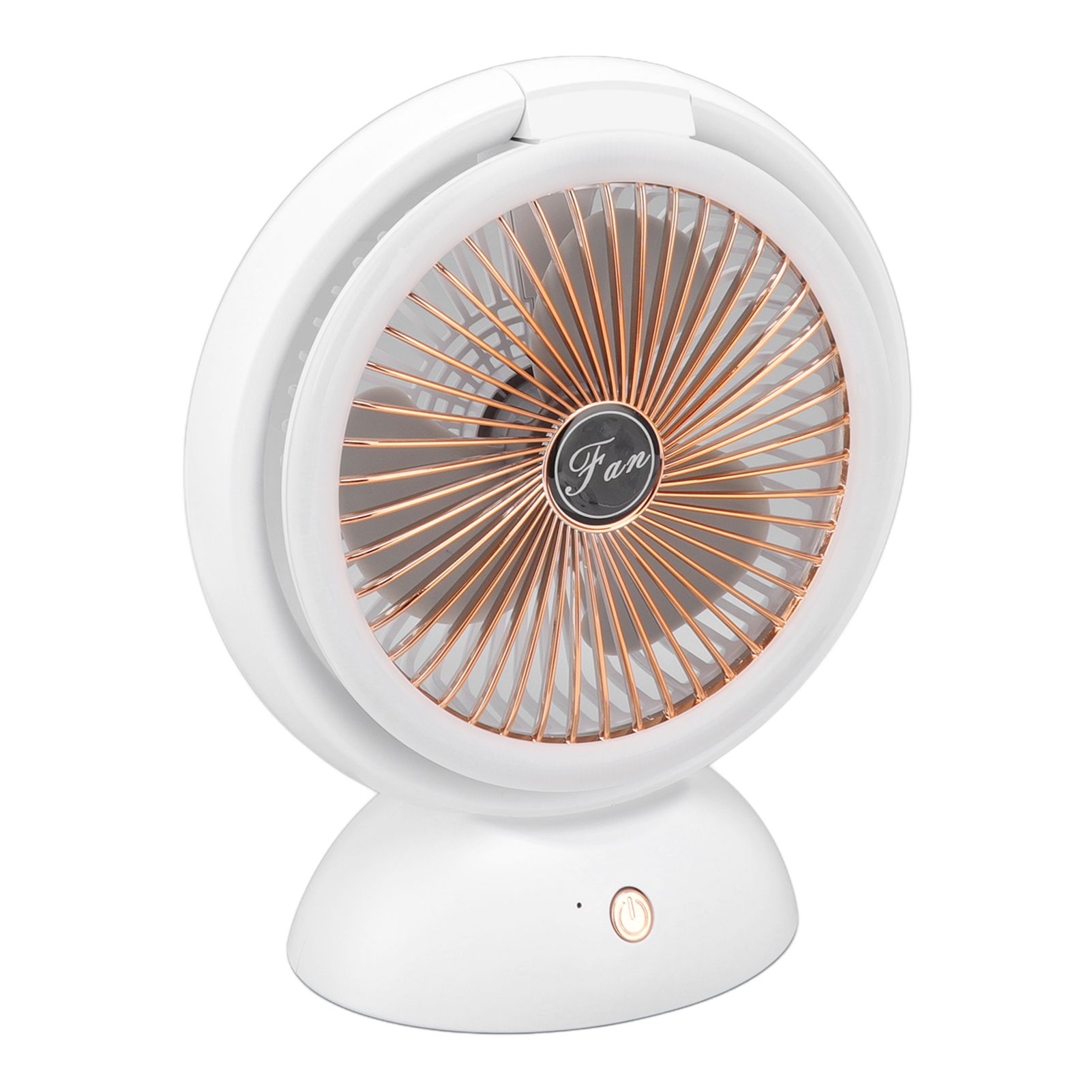 Foldable Fan with LED Light 2 in 1 Warm Light Low Noise Portable Rechargeable 4 Speed Lighting Desk Fan - Image 4