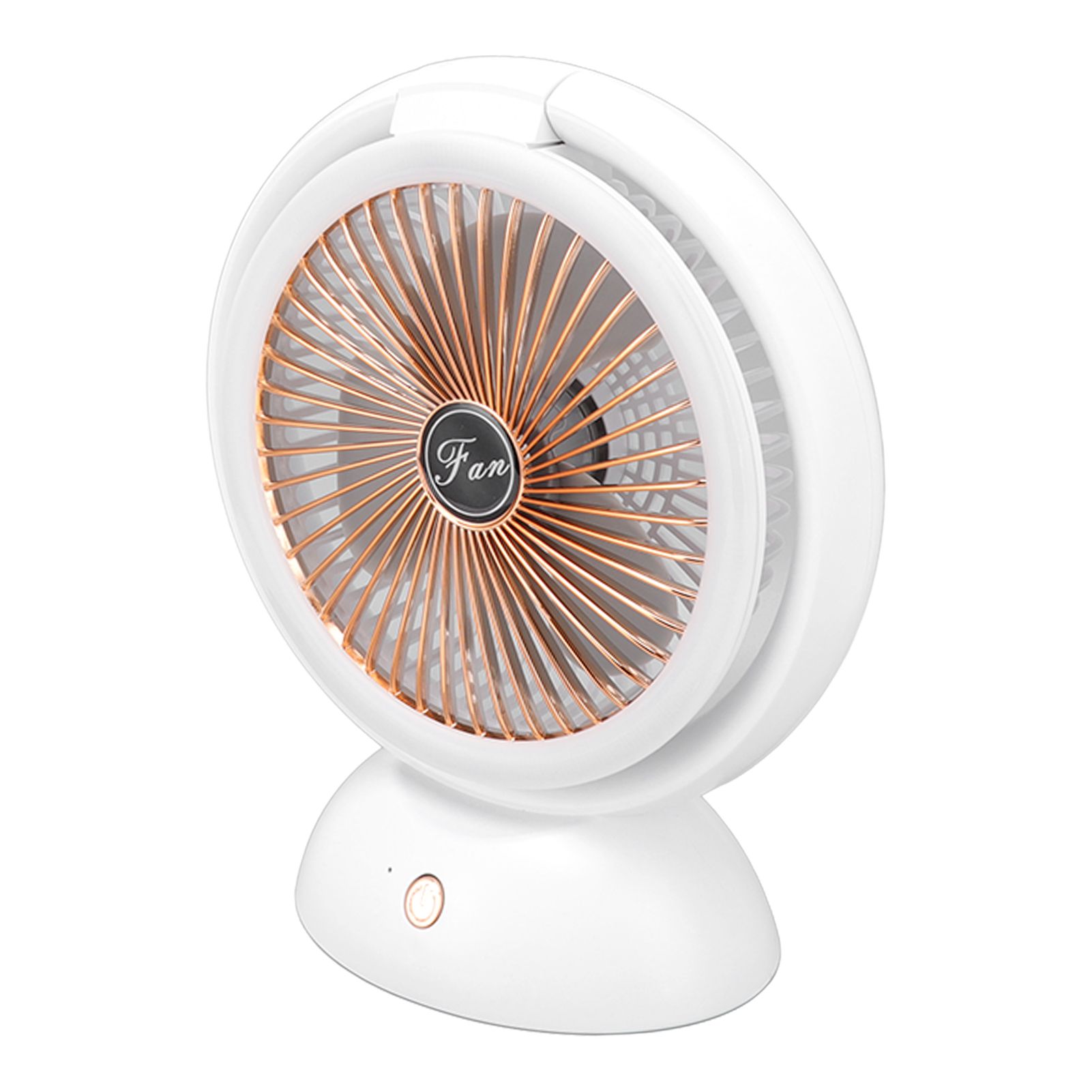 Foldable Fan with LED Light 2 in 1 Warm Light Low Noise Portable Rechargeable 4 Speed Lighting Desk Fan - Image 5