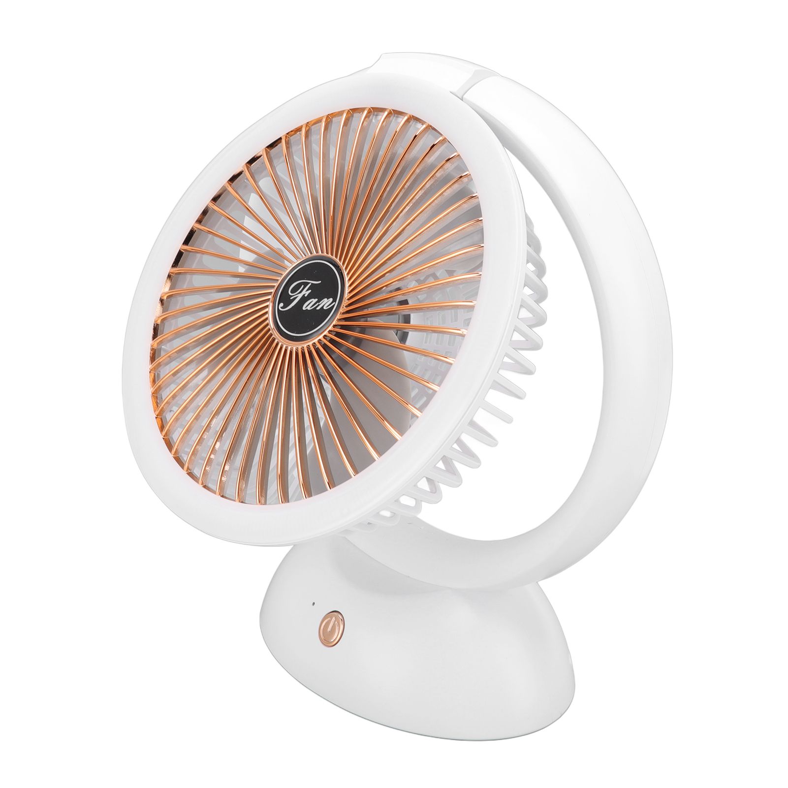 Foldable Fan with LED Light 2 in 1 Warm Light Low Noise Portable Rechargeable 4 Speed Lighting Desk Fan - Image 6
