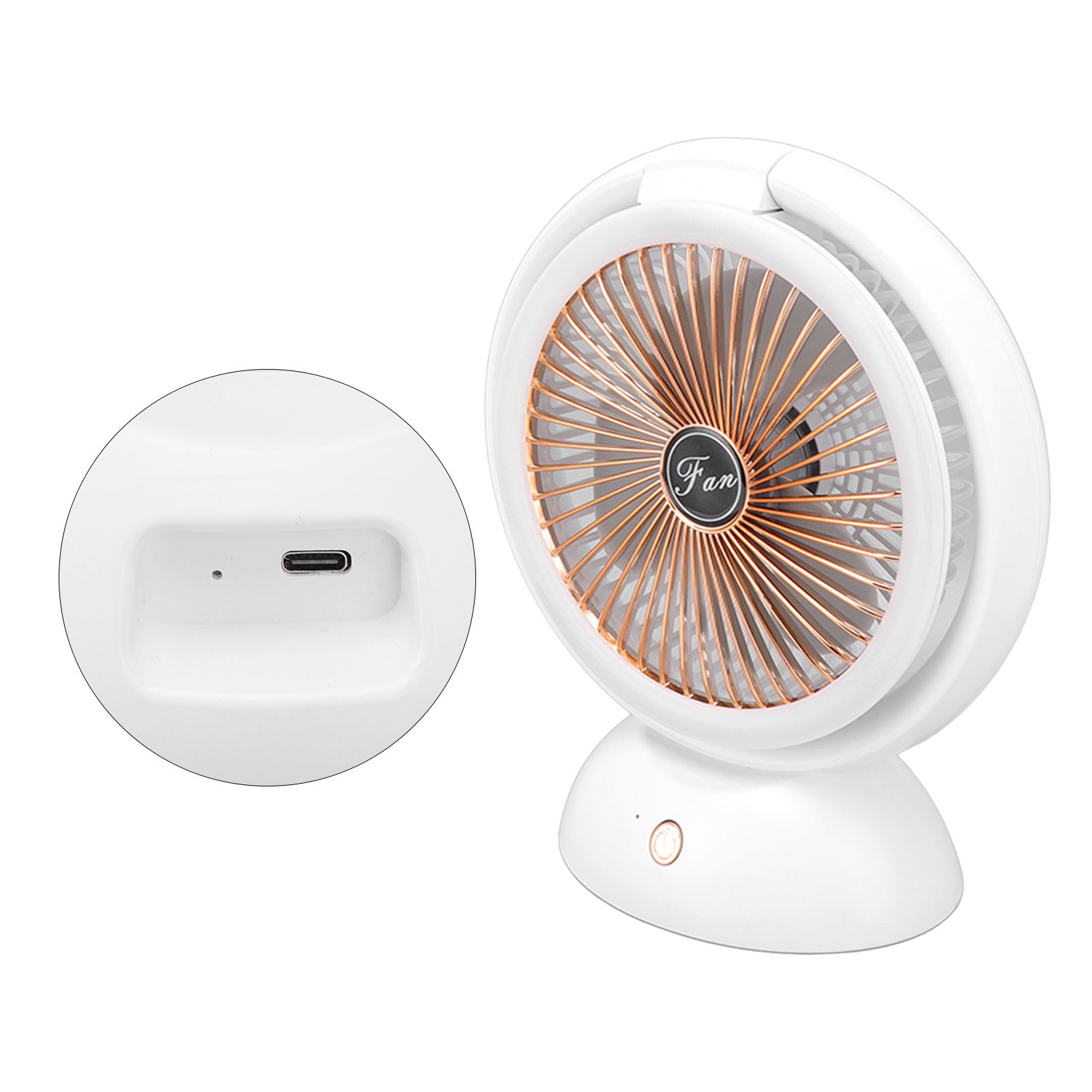 Foldable Fan with LED Light 2 in 1 Warm Light Low Noise Portable Rechargeable 4 Speed Lighting Desk Fan - Image 7