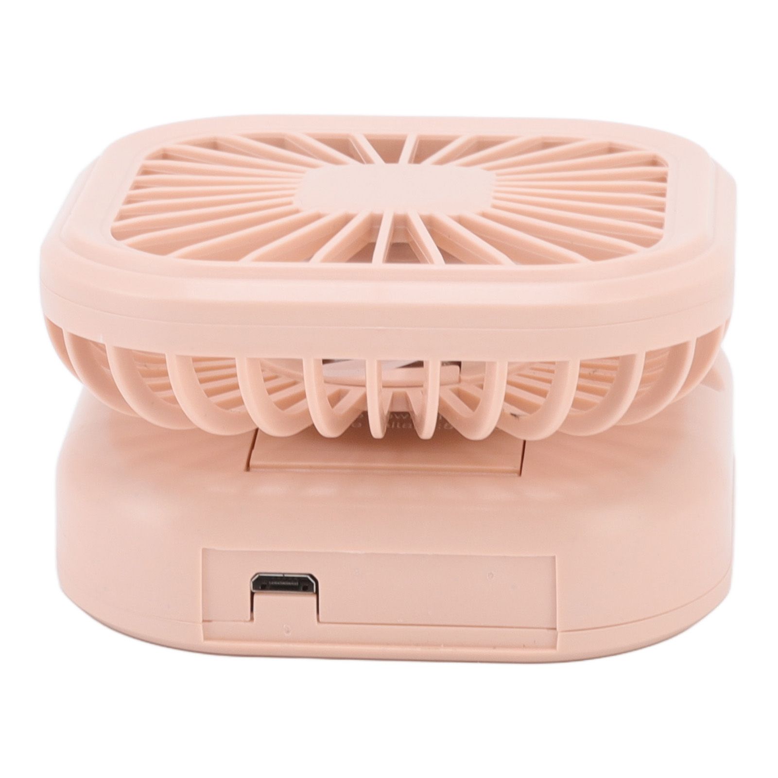 Portable Folding Fan 3 Level Wind Speed USB Powered Rechargeable Rotatable Handheld Desktop Small Fan Pink - Image 3
