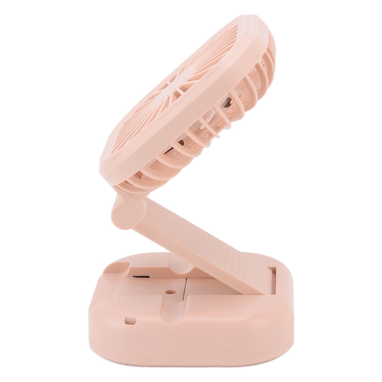 Portable Folding Fan 3 Level Wind Speed USB Powered Rechargeable Rotatable Handheld Desktop Small Fan Pink - Image 4