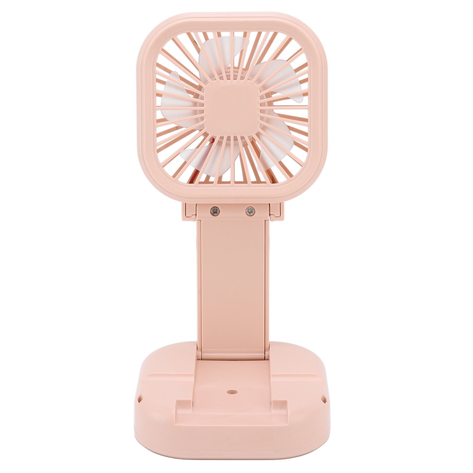 Portable Folding Fan 3 Level Wind Speed USB Powered Rechargeable Rotatable Handheld Desktop Small Fan Pink - Image 5