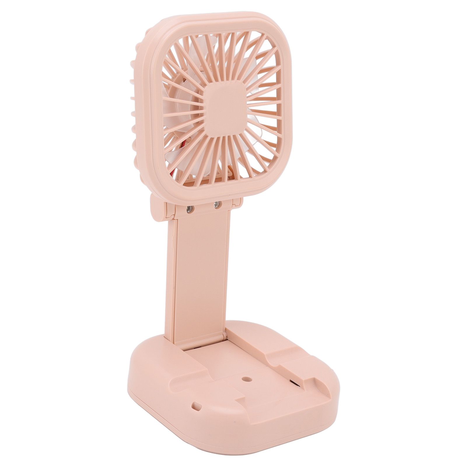 Portable Folding Fan 3 Level Wind Speed USB Powered Rechargeable Rotatable Handheld Desktop Small Fan Pink - Image 6