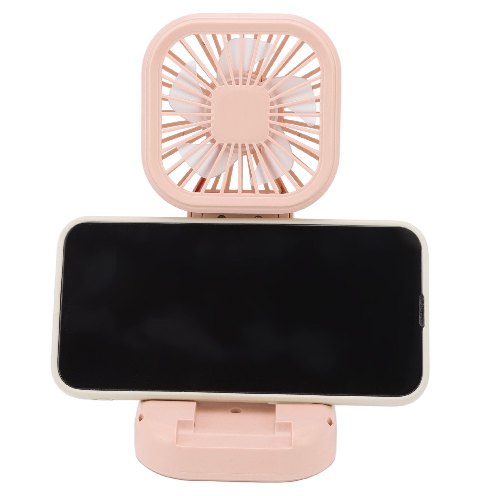 Portable Folding Fan 3 Level Wind Speed USB Powered Rechargeable Rotatable Handheld Desktop Small Fan Pink - Image 7