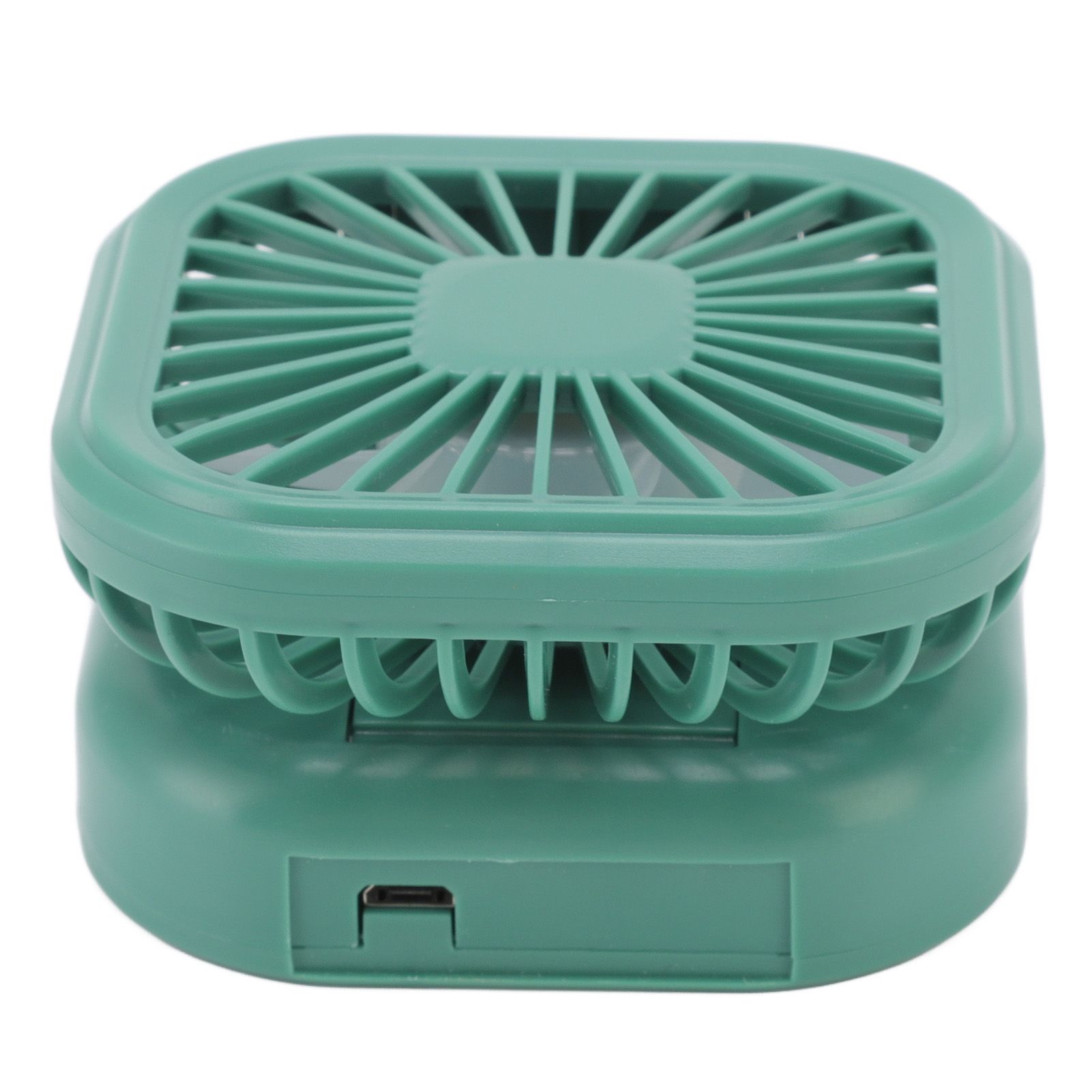 Portable Folding Fan 3 Level Wind Speed USB Powered Rechargeable Rotatable Handheld Desktop Small Fan Green - Image 3