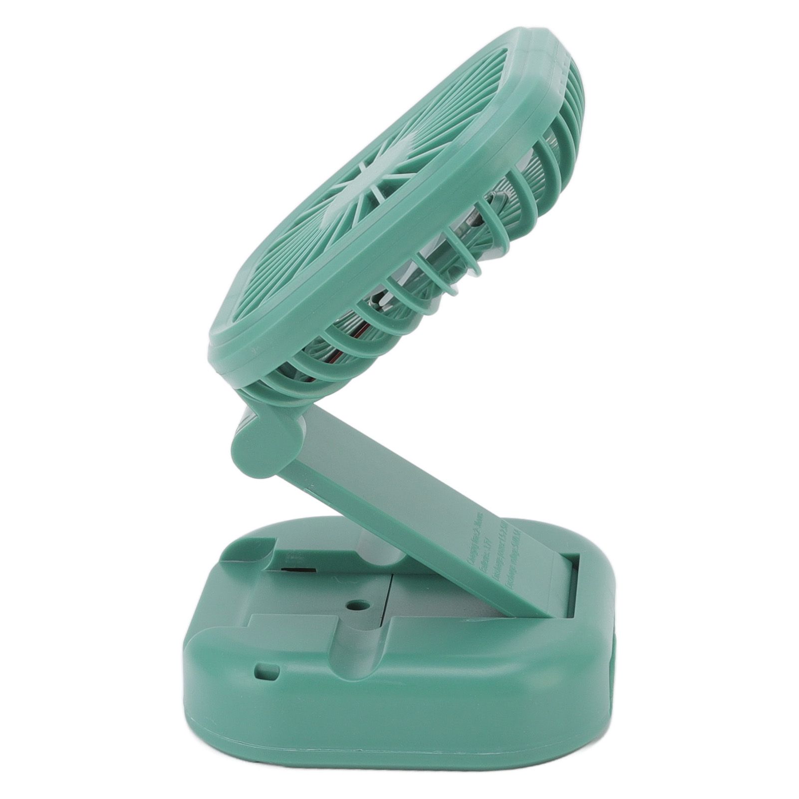 Portable Folding Fan 3 Level Wind Speed USB Powered Rechargeable Rotatable Handheld Desktop Small Fan Green - Image 4