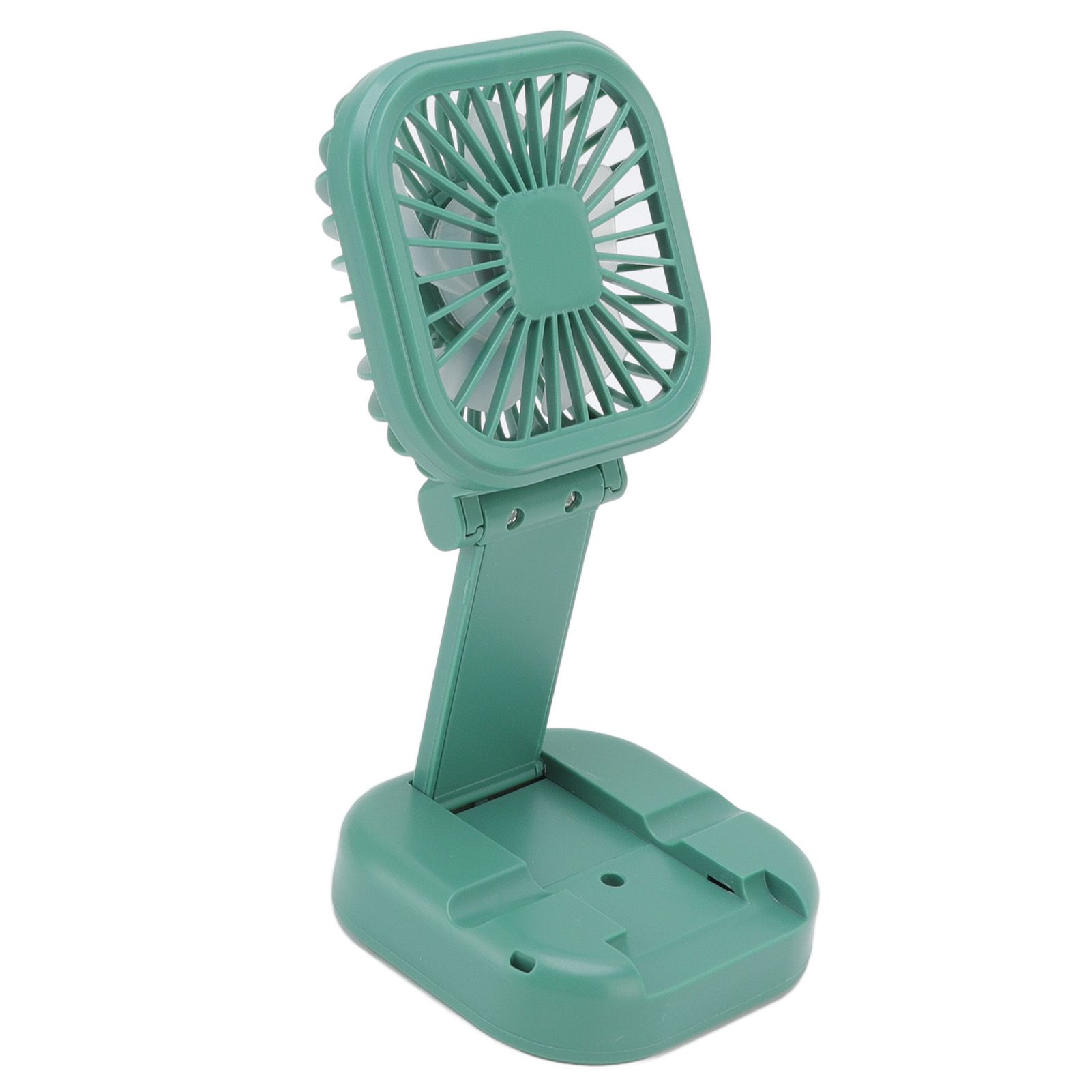 Portable Folding Fan 3 Level Wind Speed USB Powered Rechargeable Rotatable Handheld Desktop Small Fan Green - Image 6