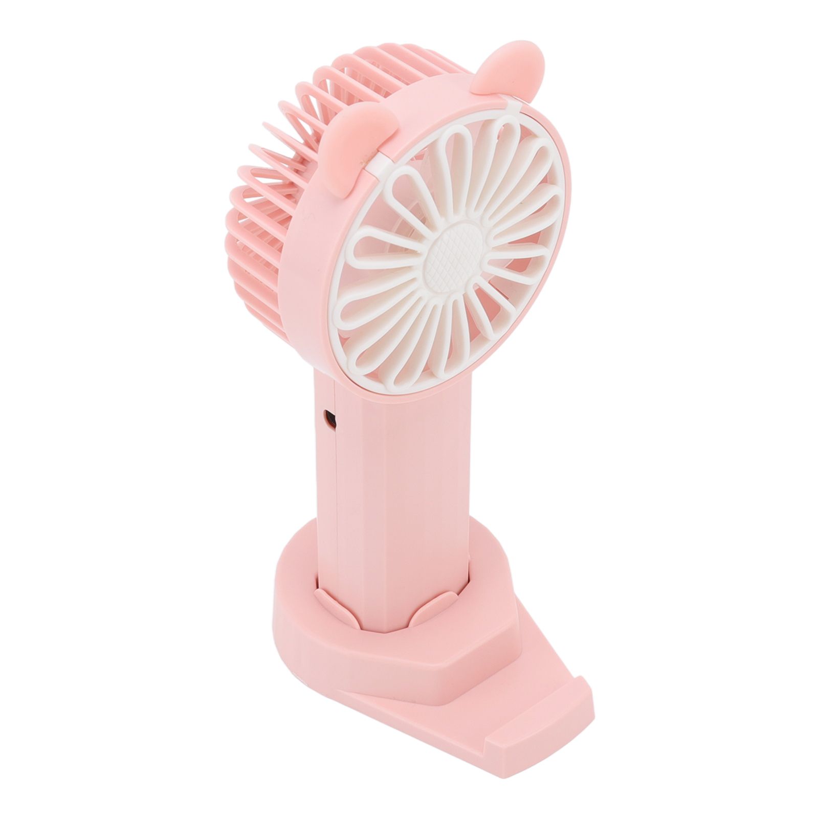 Handheld Fan Strong Natural Wind USB Charging 5 Blades Detachable Base Mini Portable Fan for Home Office Travel Pink - Image 3
