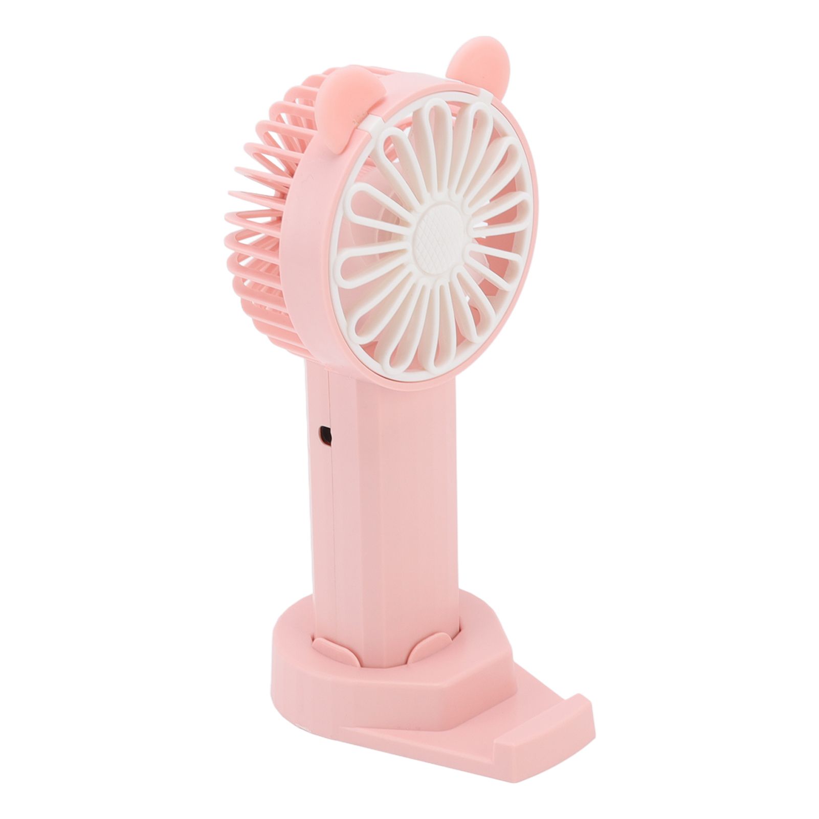 Handheld Fan Strong Natural Wind USB Charging 5 Blades Detachable Base Mini Portable Fan for Home Office Travel Pink - Image 4