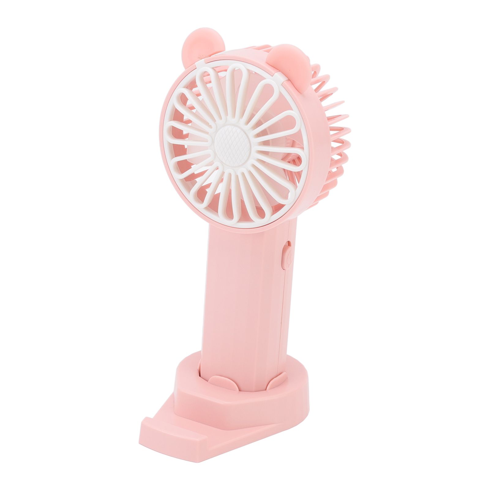Handheld Fan Strong Natural Wind USB Charging 5 Blades Detachable Base Mini Portable Fan for Home Office Travel Pink - Image 5