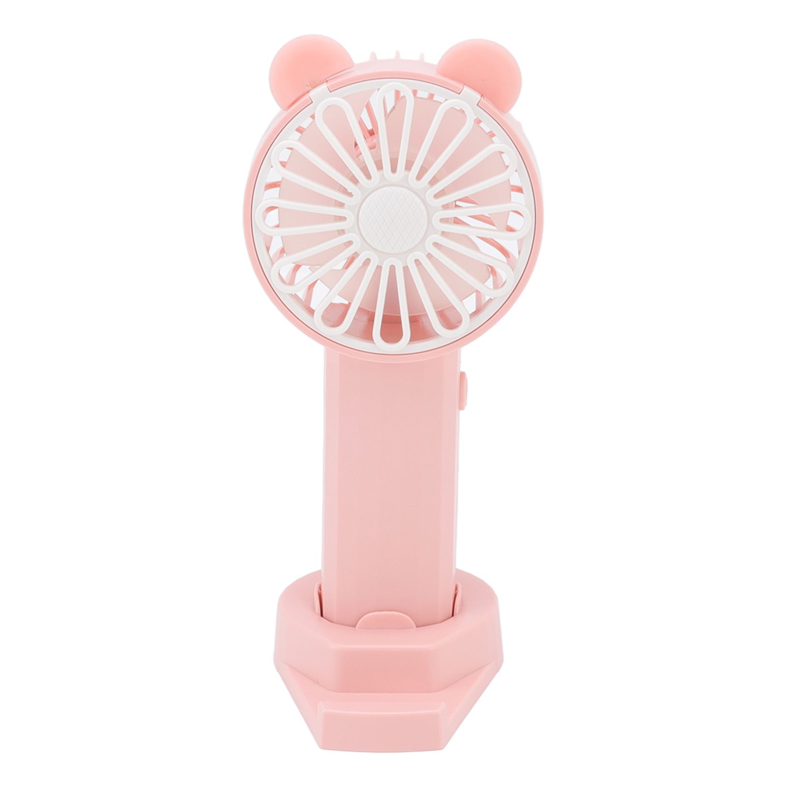 Handheld Fan Strong Natural Wind USB Charging 5 Blades Detachable Base Mini Portable Fan for Home Office Travel Pink - Image 6