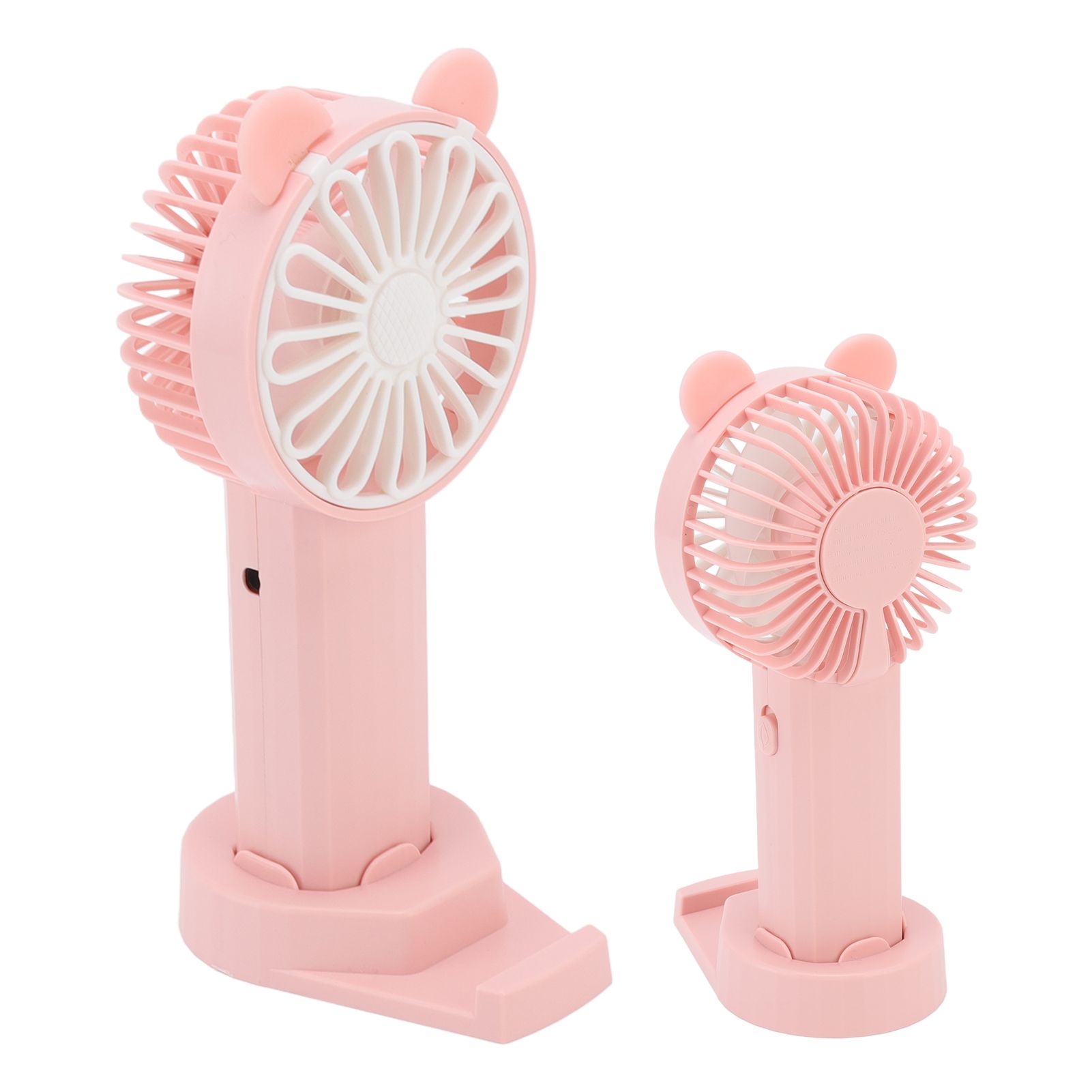 Handheld Fan Strong Natural Wind USB Charging 5 Blades Detachable Base Mini Portable Fan for Home Office Travel Pink - Image 8