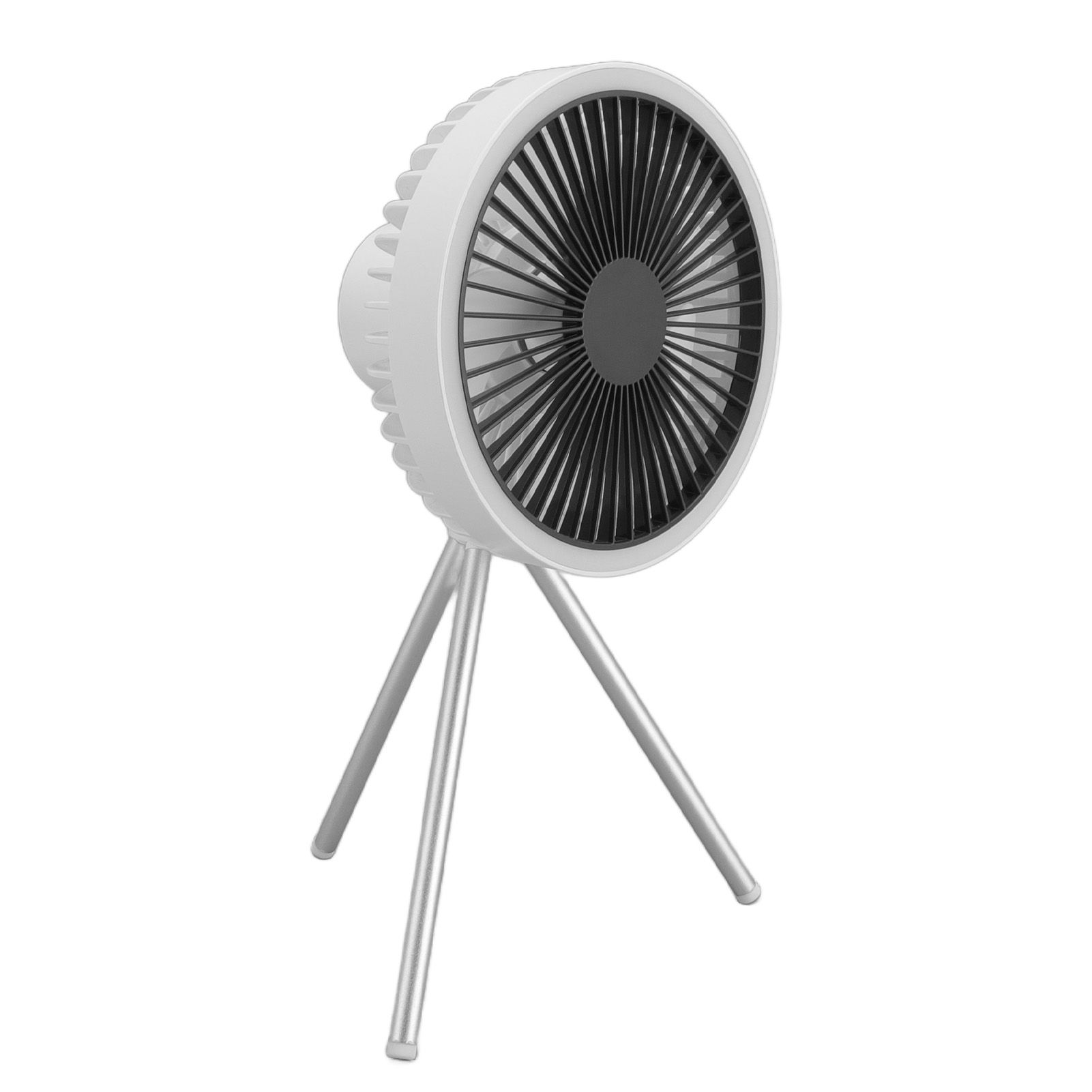 Tripod Fan 10000mAh 3 Gears Adjustable Timing Function Portable Desktop Fan with Light for Outdoor Camping White - Image 2