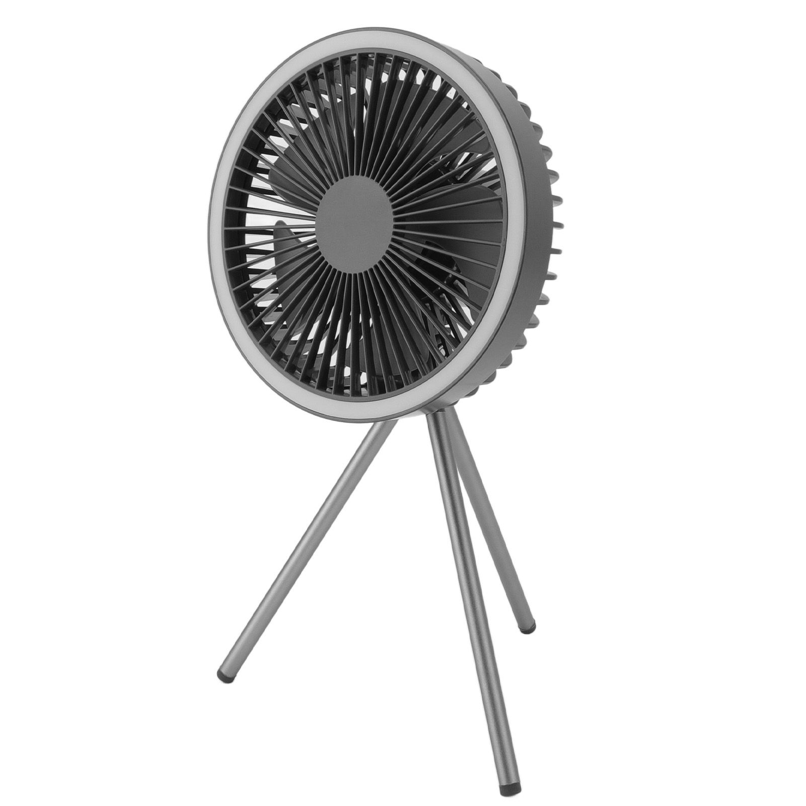 Tripod Fan 10000mAh 3 Gears Adjustable Timing Function Portable Desktop Fan with Light for Outdoor Camping Gray - Image 3