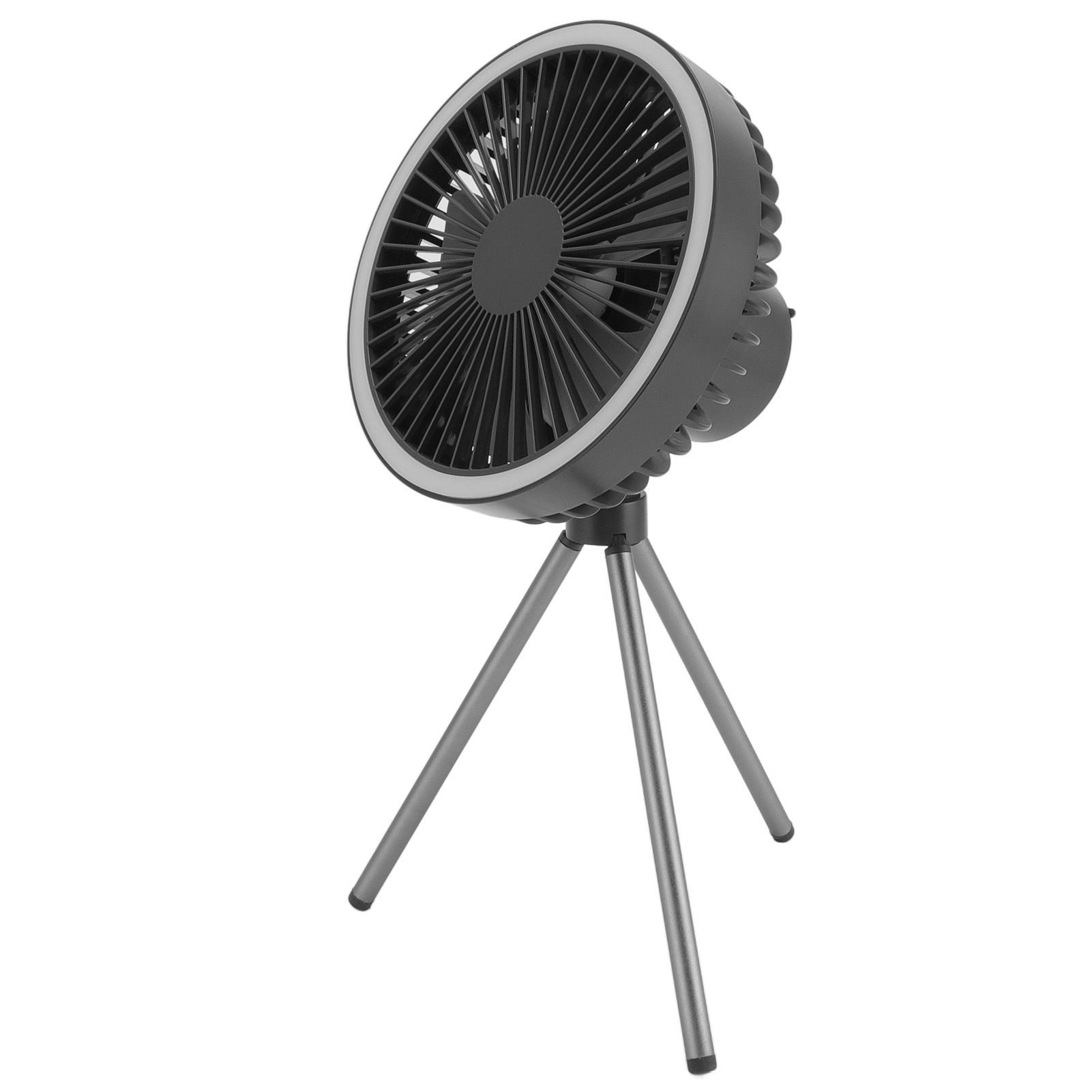 Tripod Fan 10000mAh 3 Gears Adjustable Timing Function Portable Desktop Fan with Light for Outdoor Camping Gray - Image 4