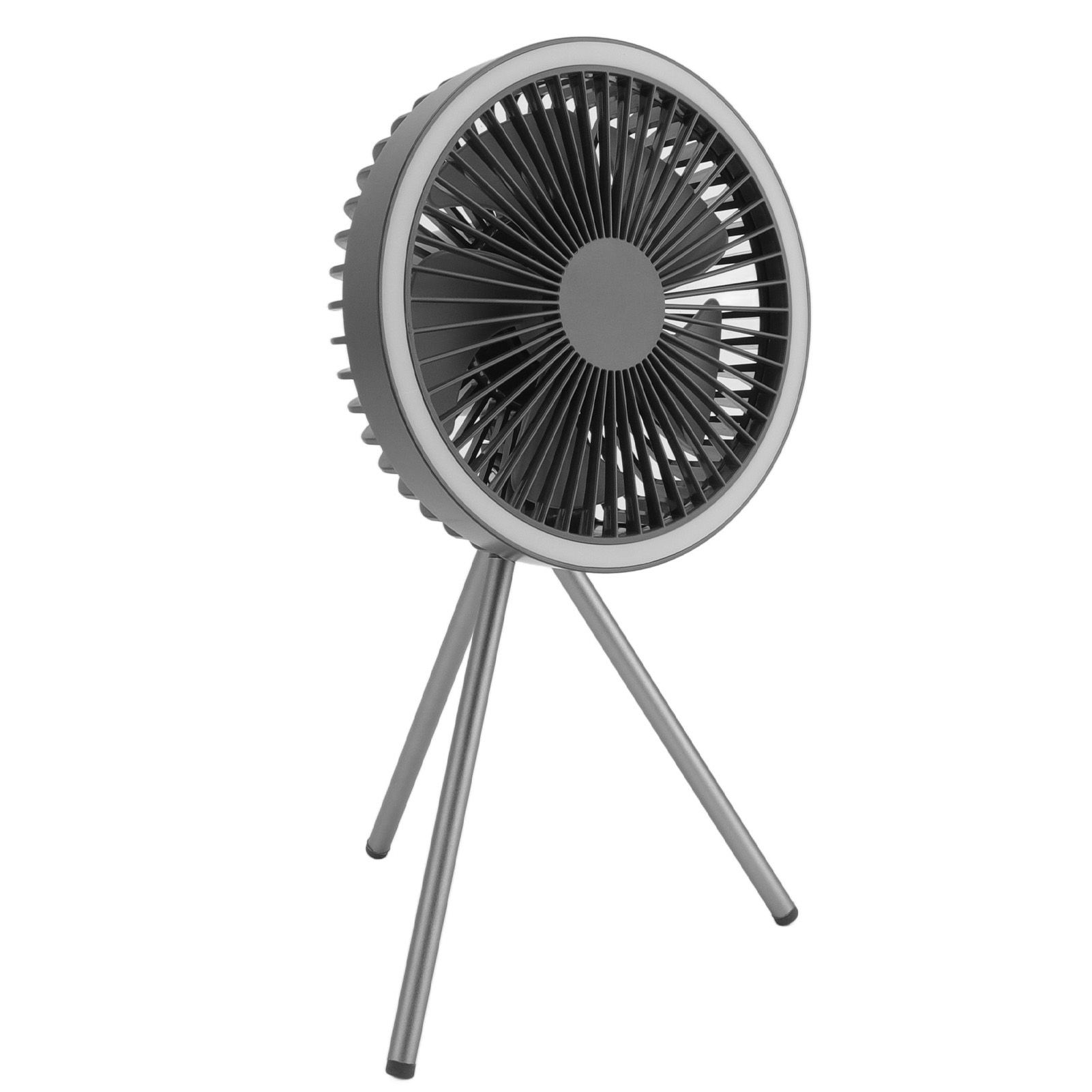 Tripod Fan 10000mAh 3 Gears Adjustable Timing Function Portable Desktop Fan with Light for Outdoor Camping Gray - Image 5