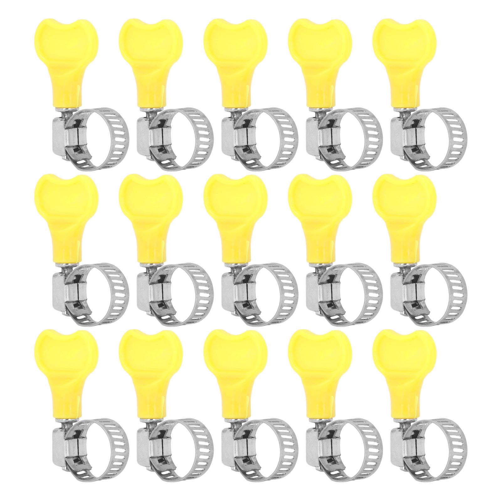 15 Pcs Stainless Steel Hose Clamp Corrosion Resistant Reusable Worm Gear Pipe Clip with Adjustment Handle - Image 1
